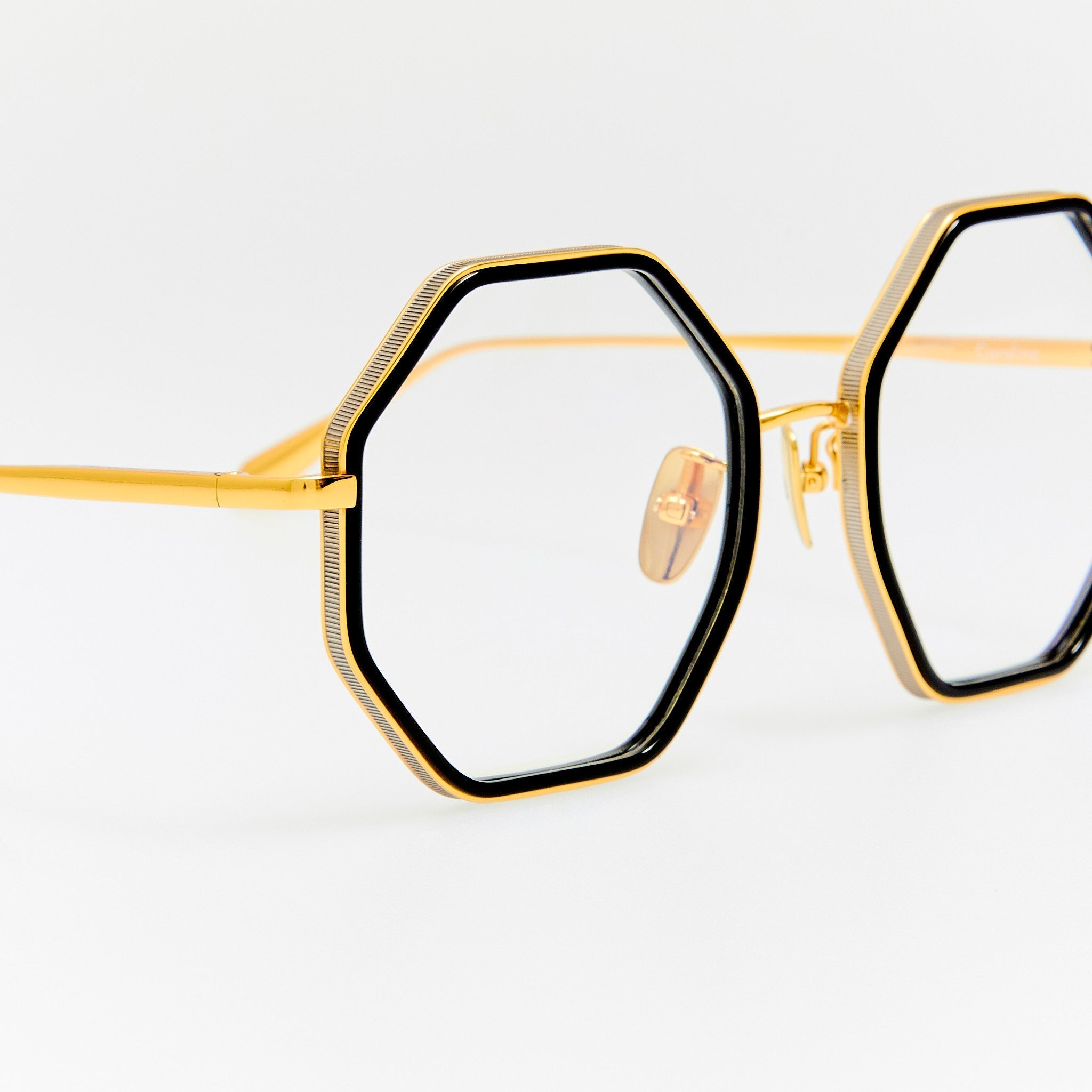 Coraline Optical in 22K Gold and Black - LINDA FARROW - Optical Frame - 