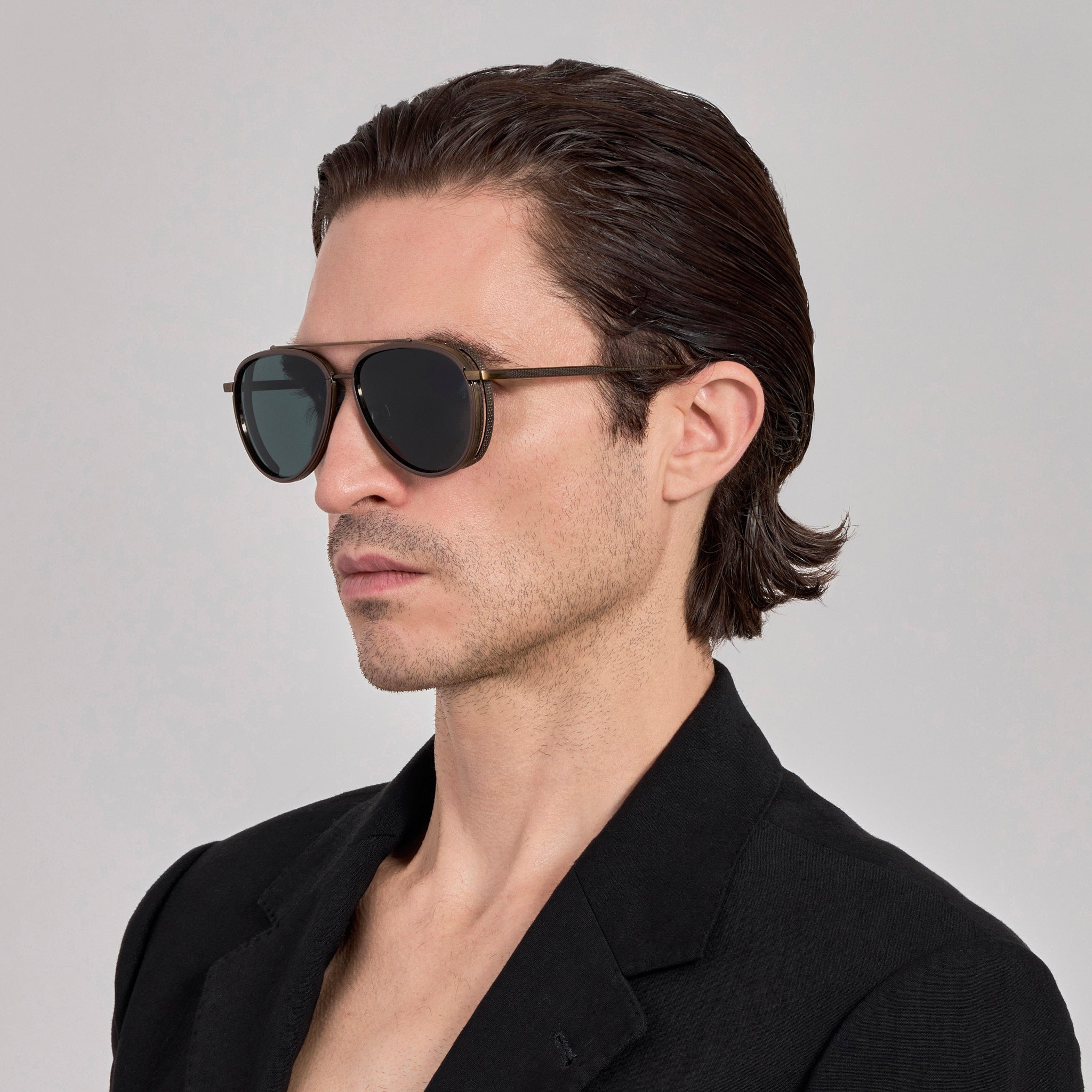 Cortes Sunglasses in Antique Gold - LINDA FARROW - Sunglasses - 