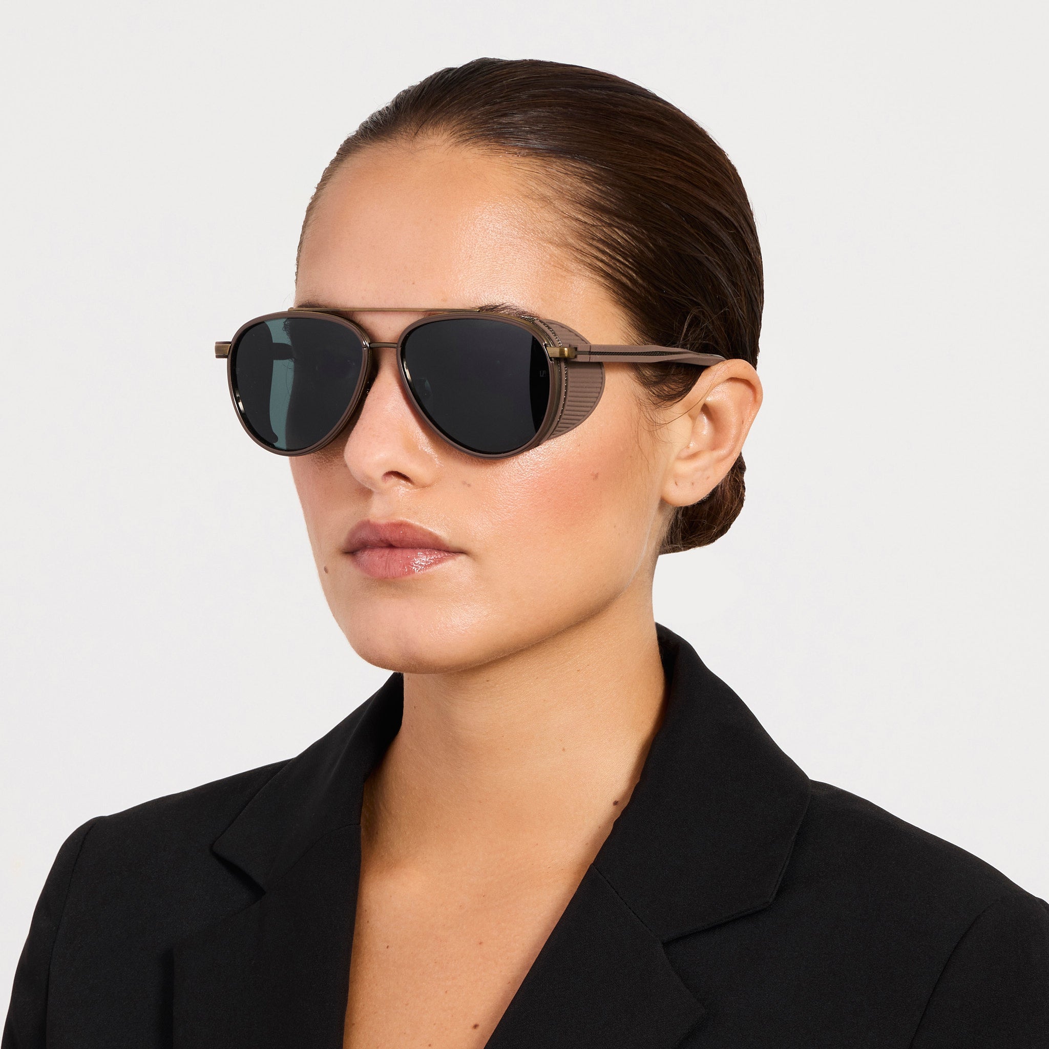 Cortes Sunglasses in Antique Gold - LINDA FARROW - Sunglasses - 