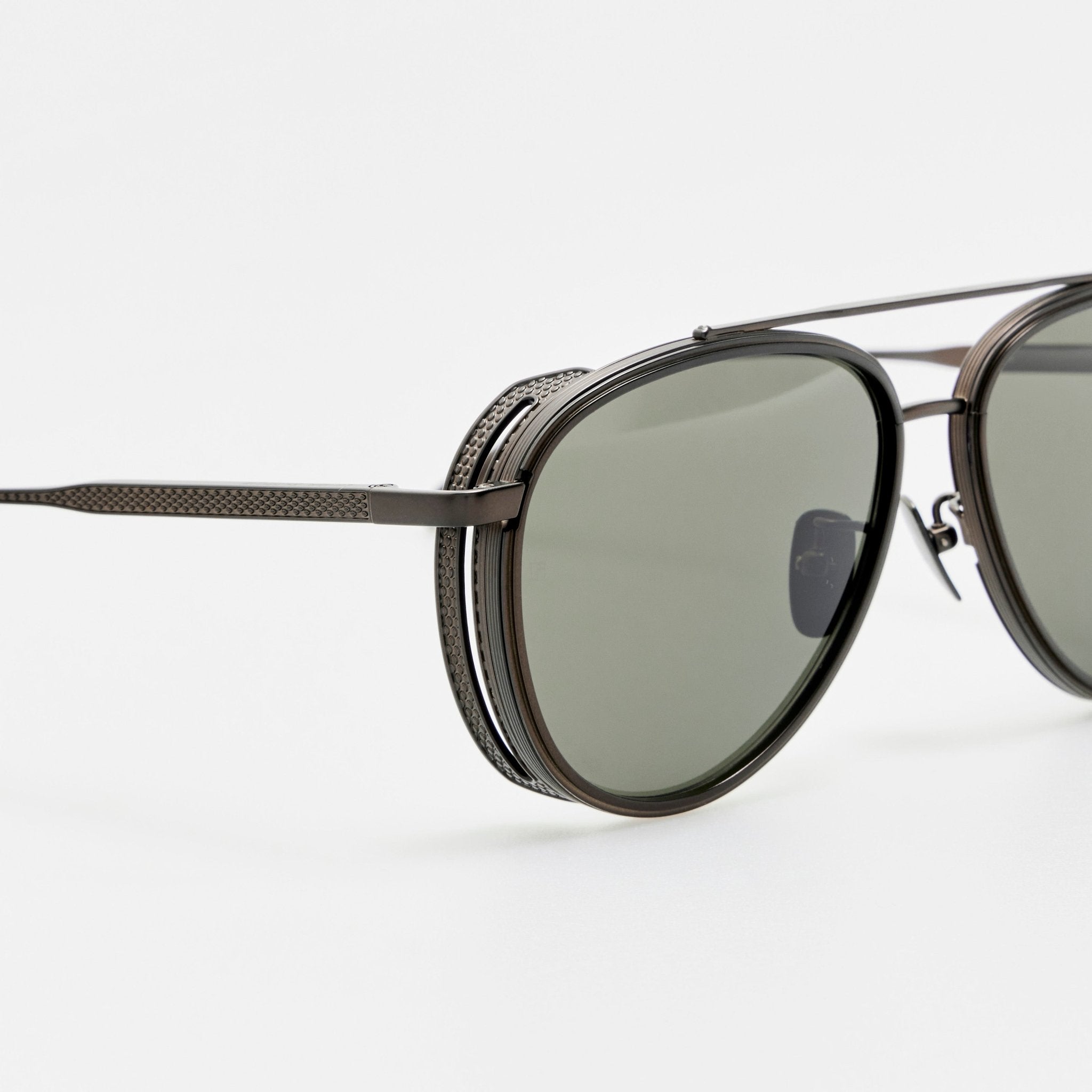 Cortes Sunglasses in Matt Black Nickel - LINDA FARROW-Sunglasses-