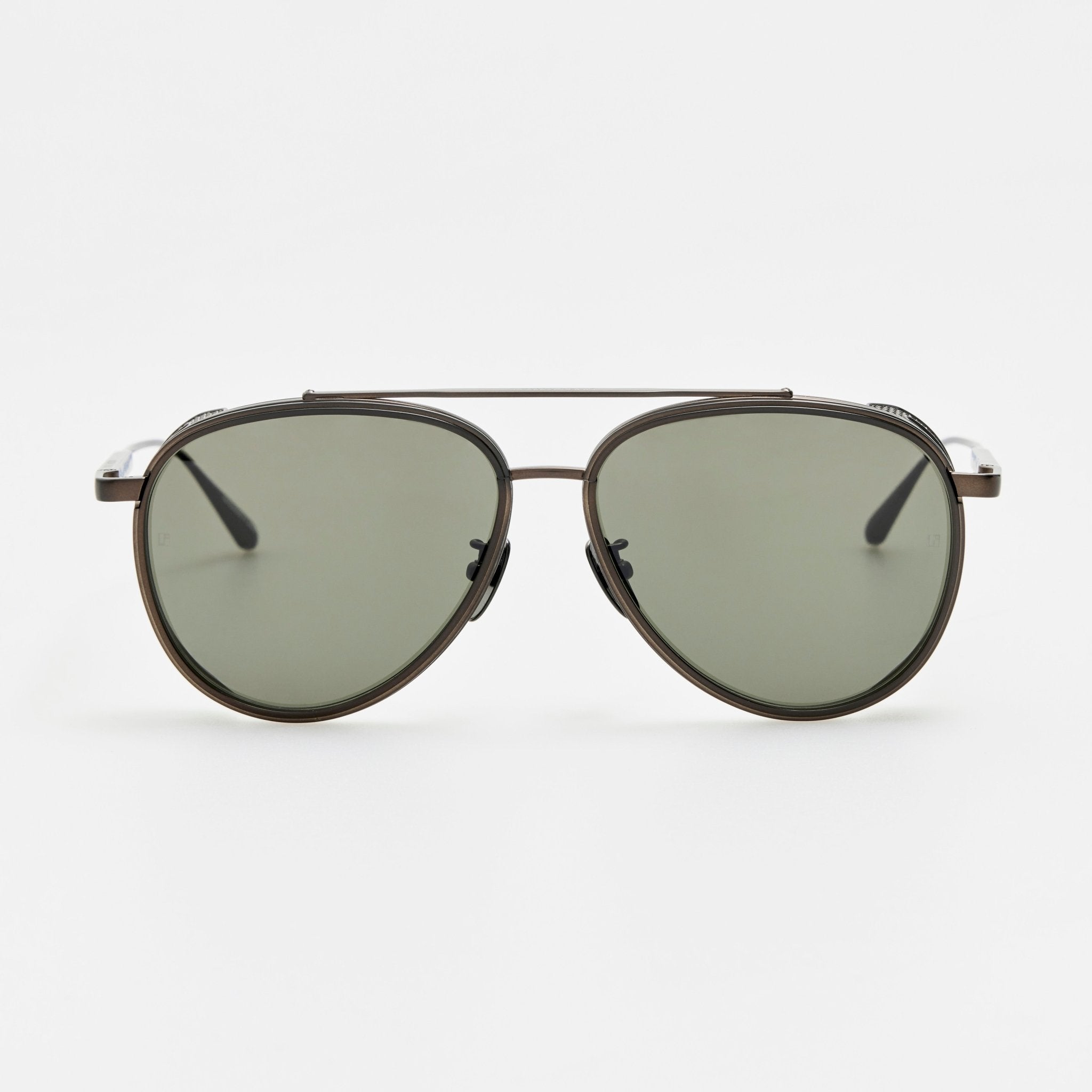 Cortes Sunglasses in Matt Black Nickel - LINDA FARROW-Sunglasses-