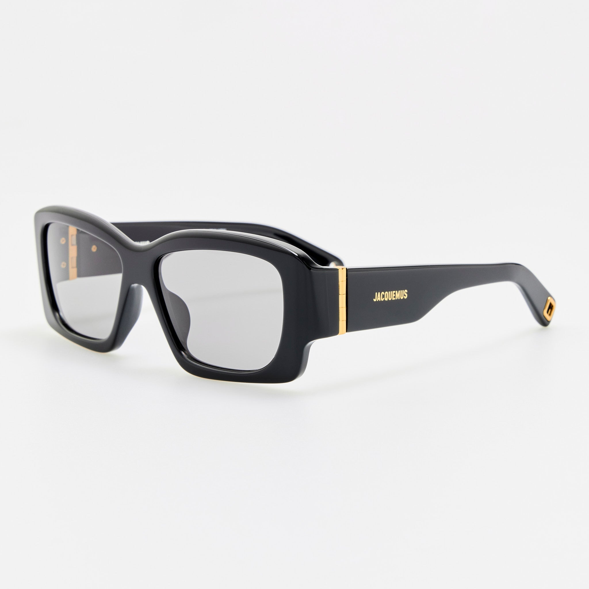 Croisiere Rectangular Sunglasses in Black - LINDA FARROW-Sunglasses-