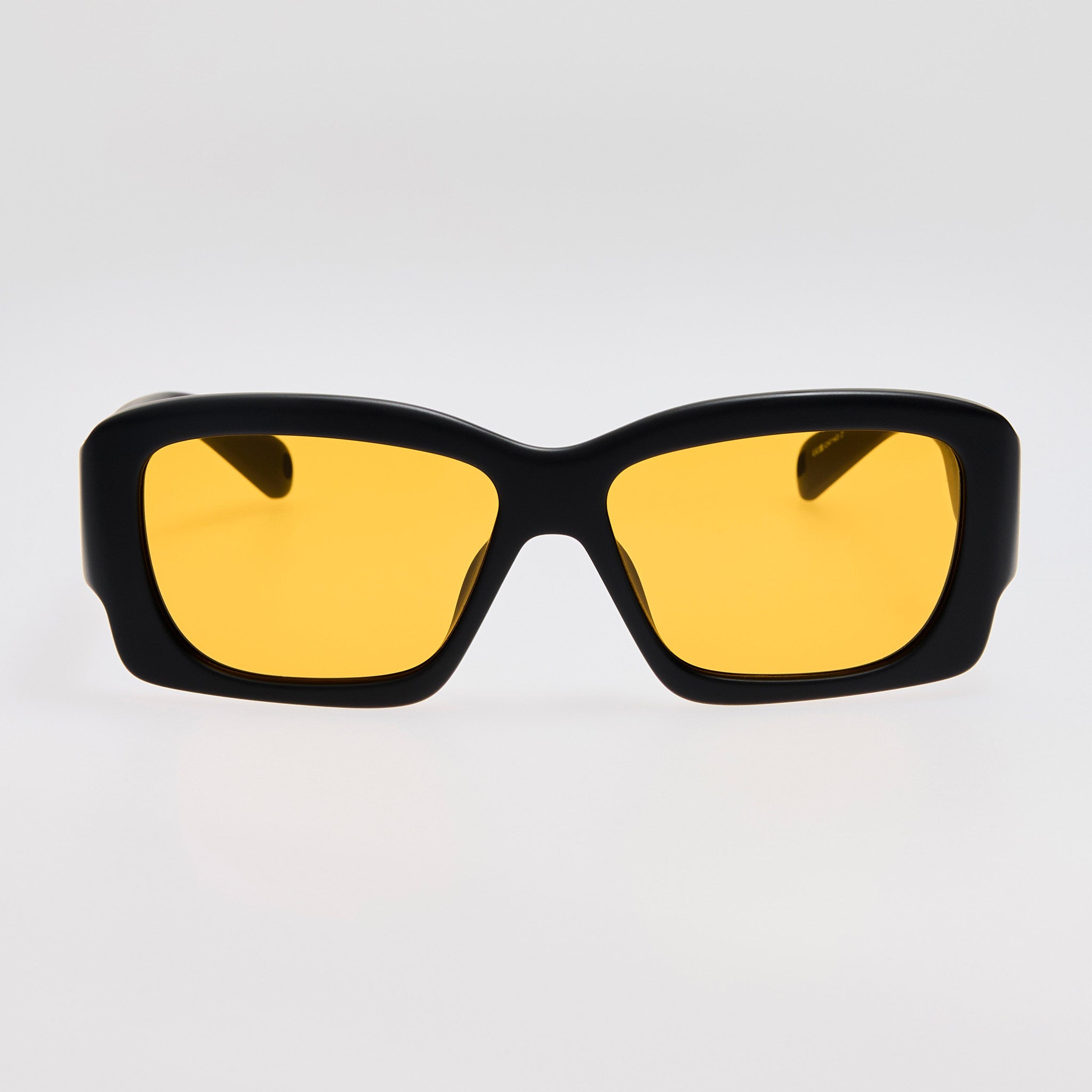 Croisiere Rectangular Sunglasses in Matt Black - LINDA FARROW - Sunglasses - 