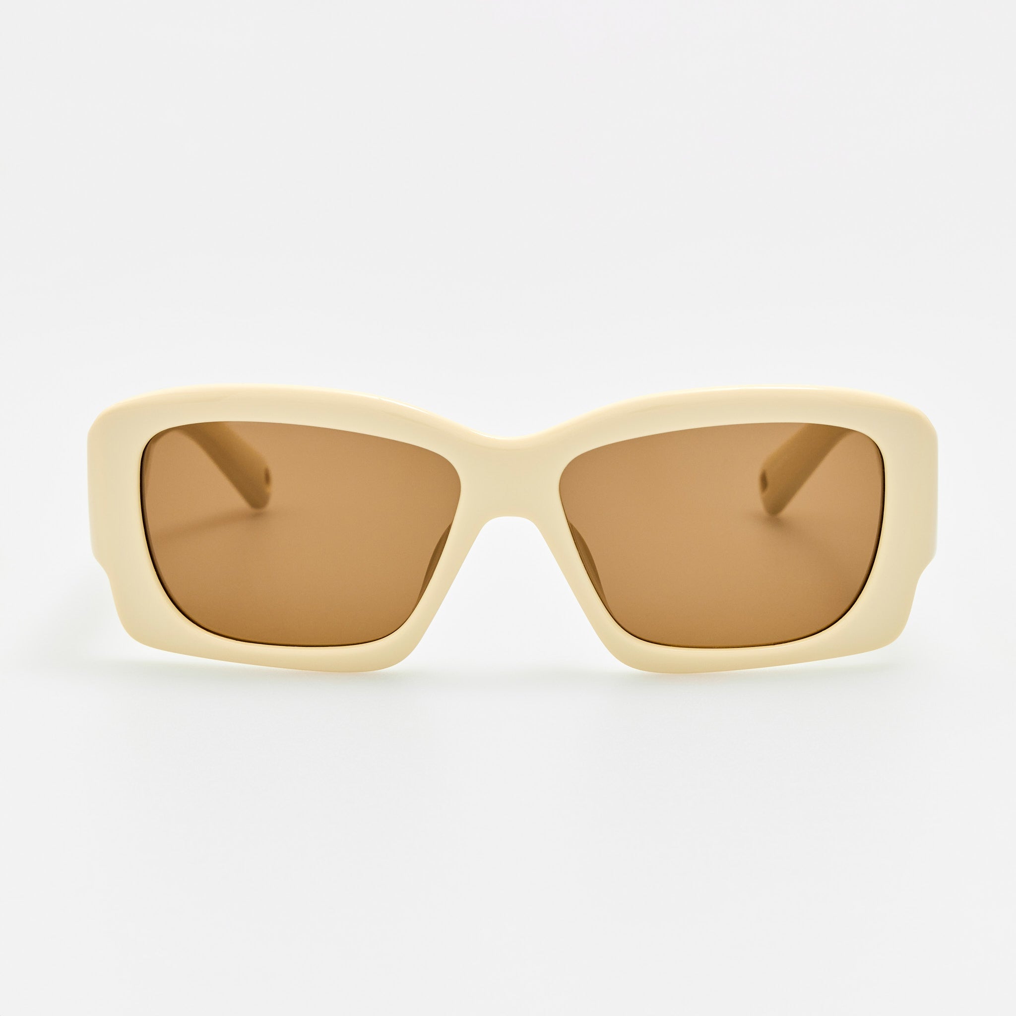 Croisiere Rectangular Sunglasses in Sand - LINDA FARROW-Sunglasses-