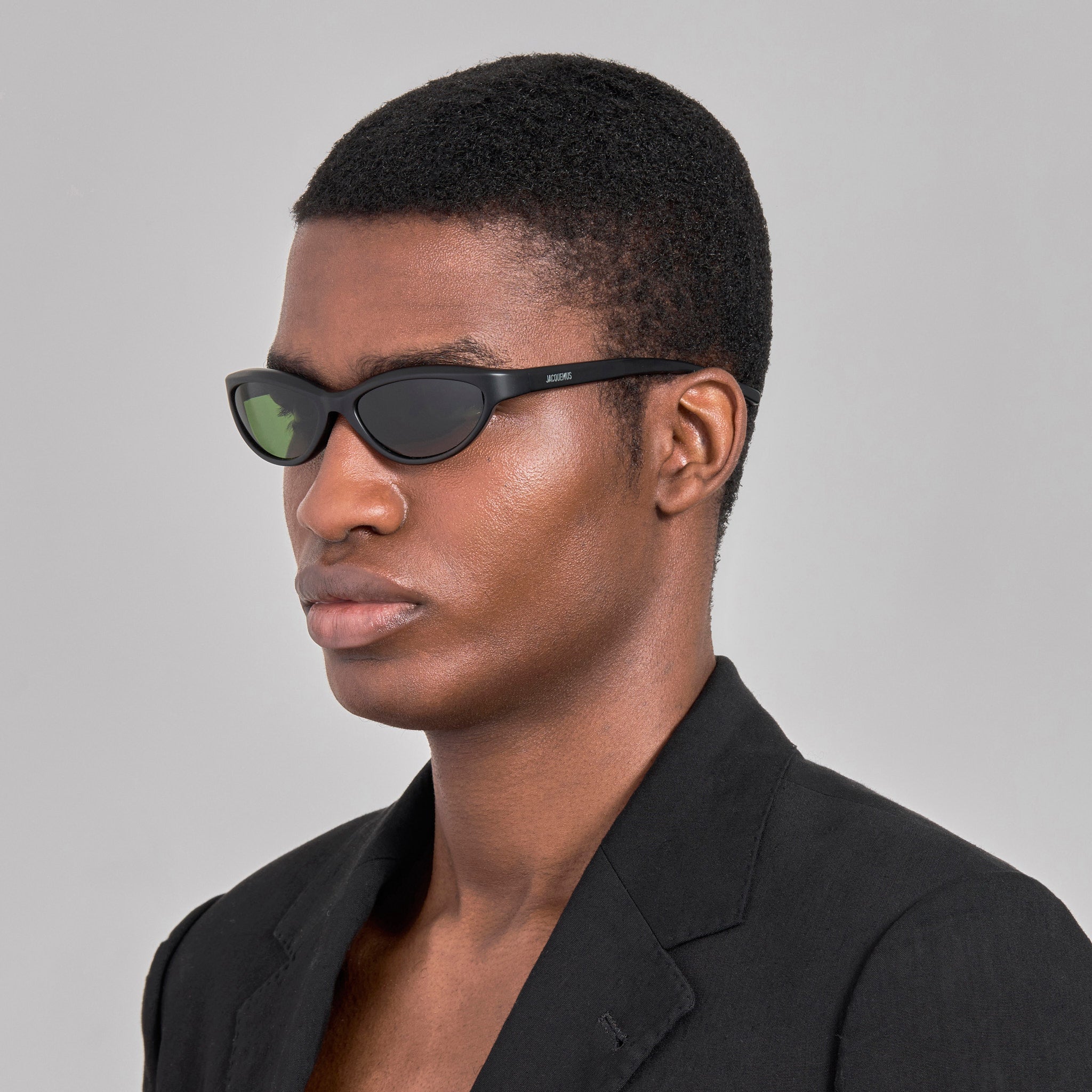 Curvo Sunglasses in Matt Black - LINDA FARROW-Sunglasses-