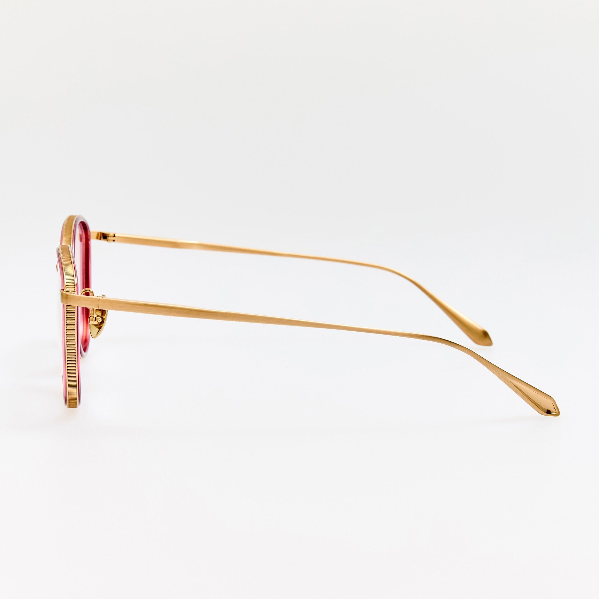 Dahlia Optical in Matt Champagne and Wine - LINDA FARROW - Optical Frame - 