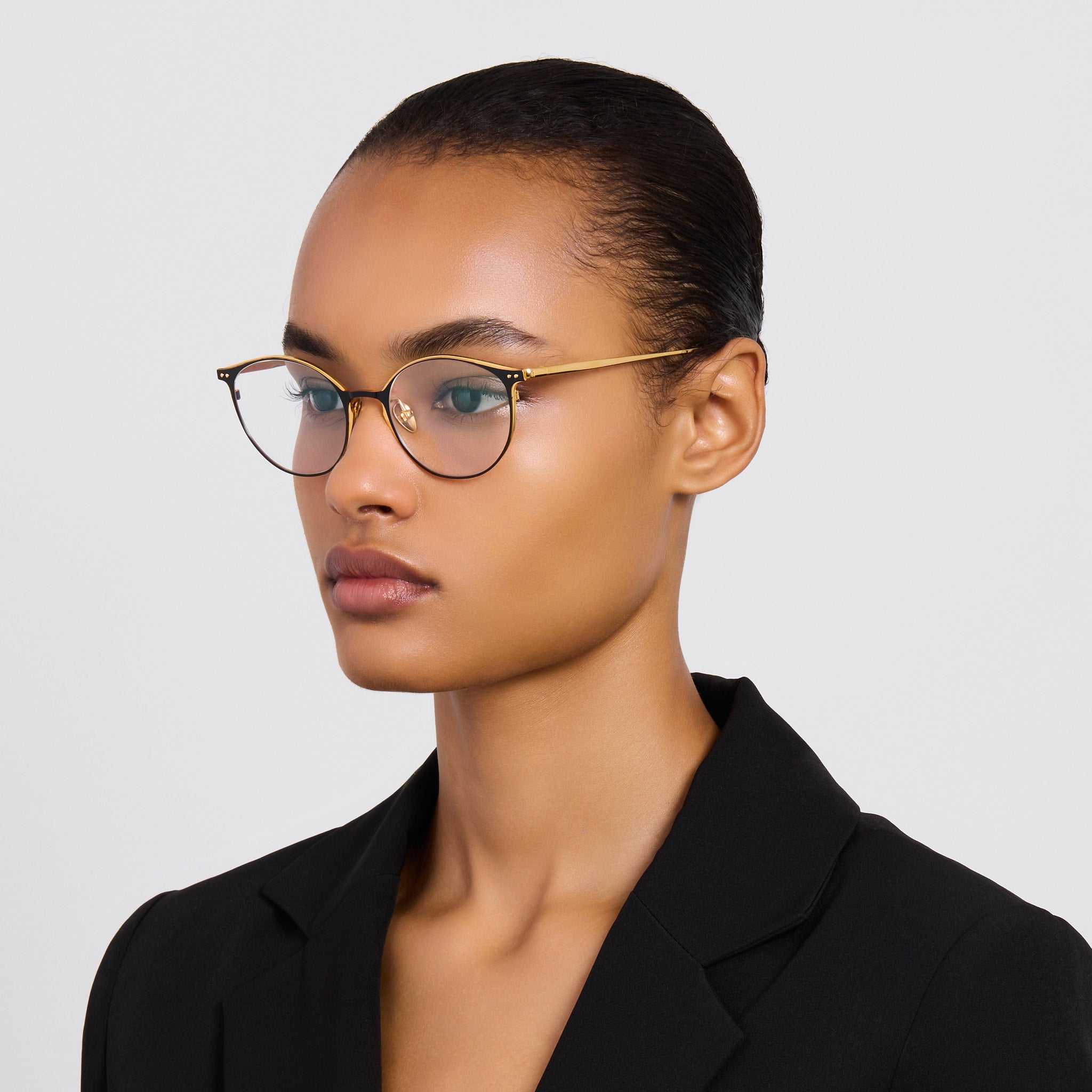 Daley Optical in Satin Black - LINDA FARROW - Optical Frame - 