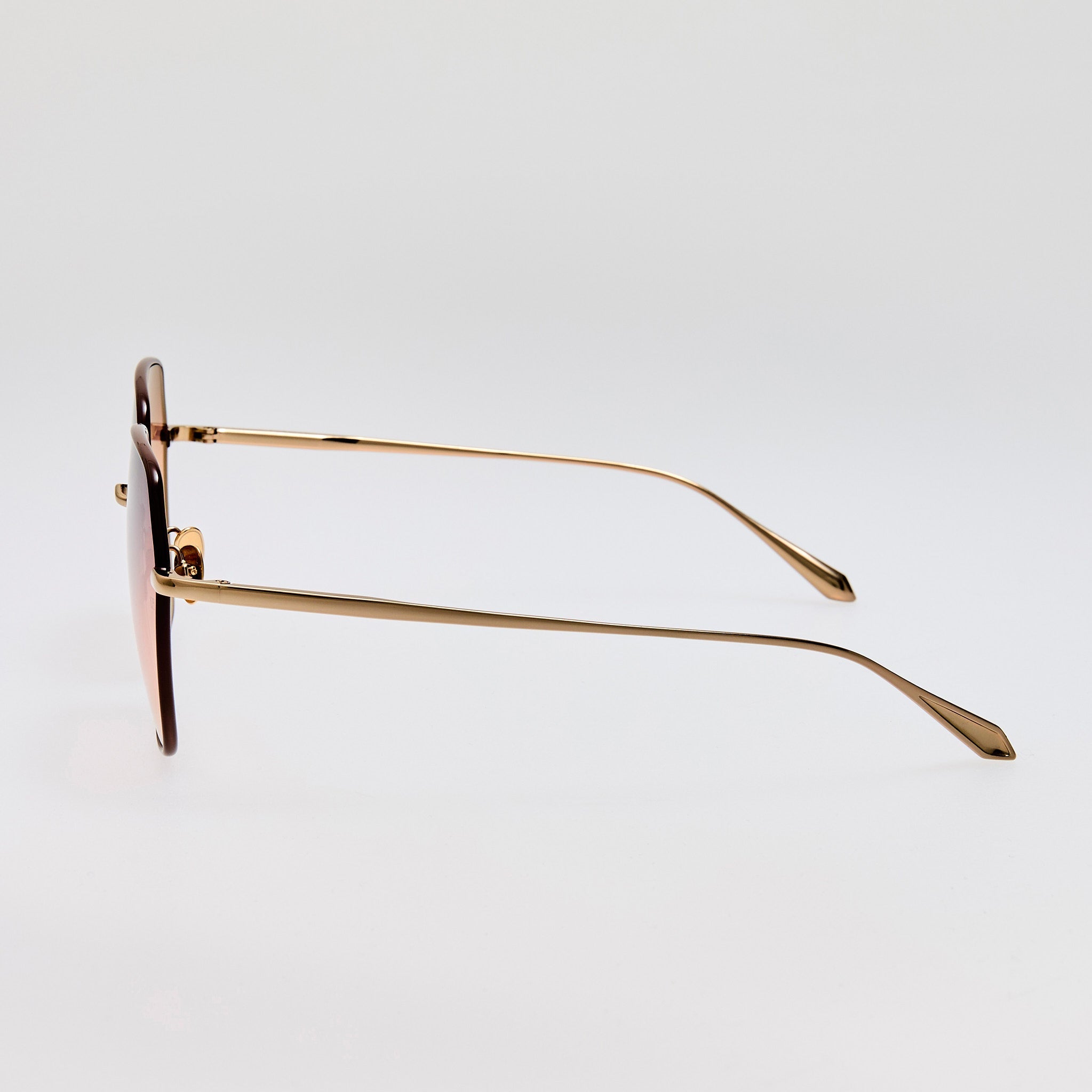 Darcie Sunglasses in 22K Gold and Ash - LINDA FARROW - Sunglasses - 