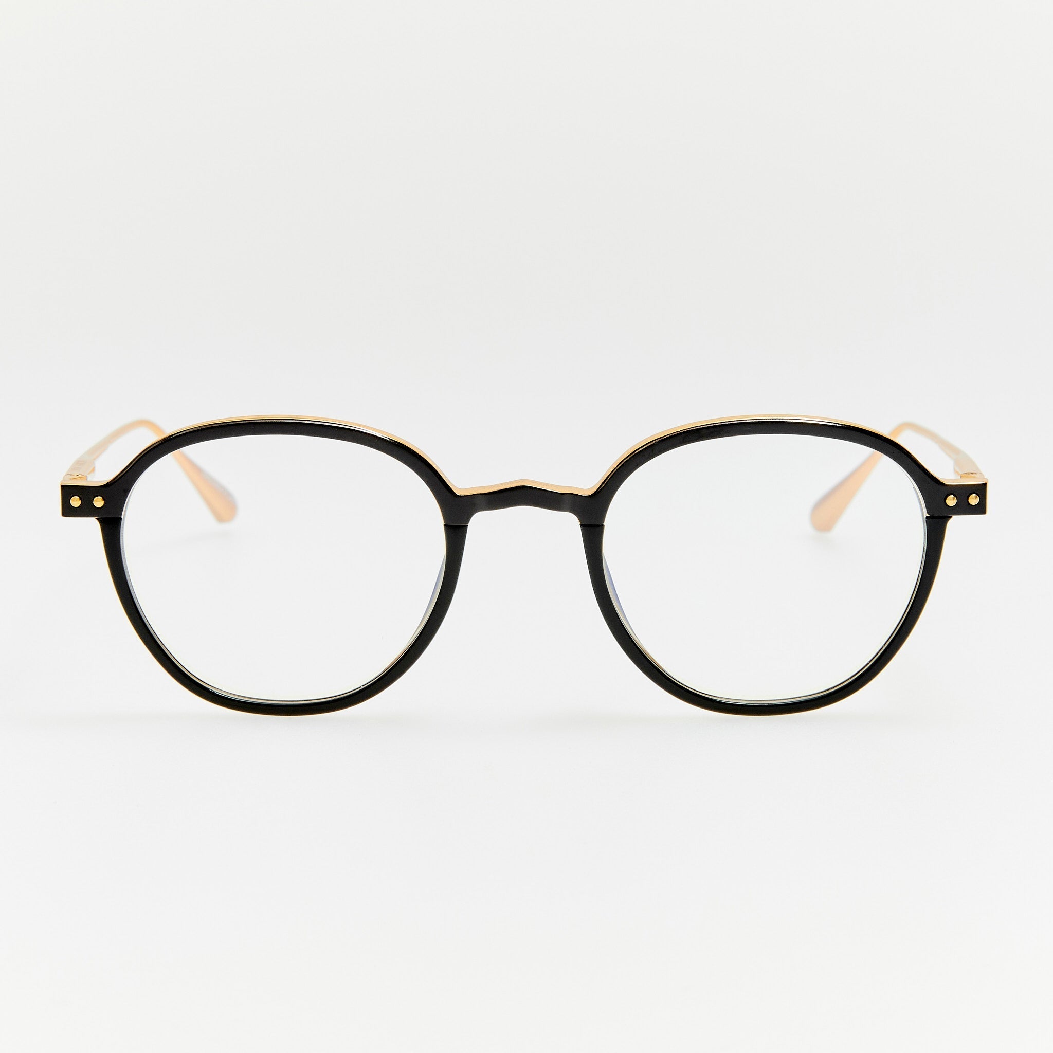 Devon Optical in 22K Gold and Black - LINDA FARROW - Optical Frame - 
