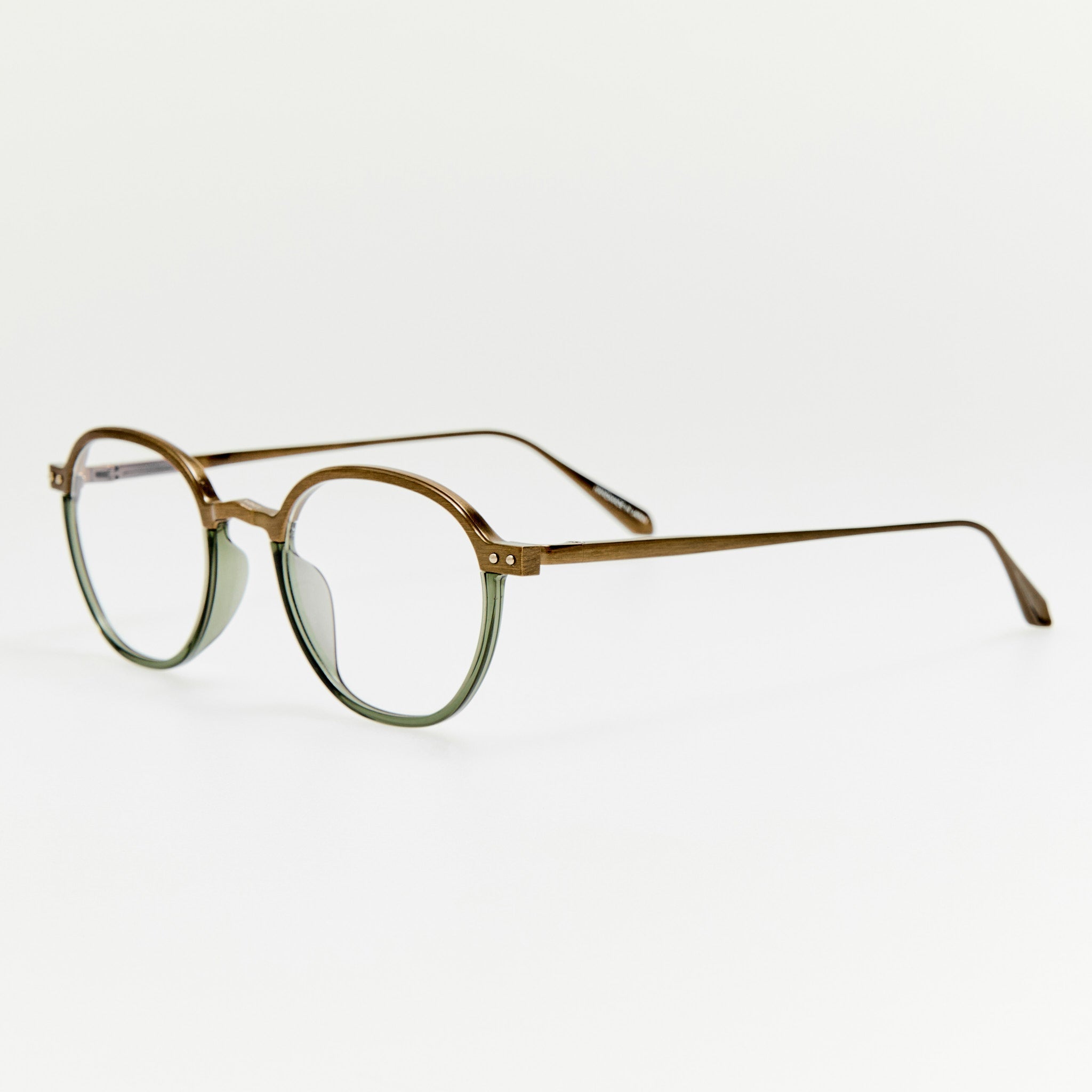 Devon Optical in Antique Gold and Green - LINDA FARROW - Optical Frame - 