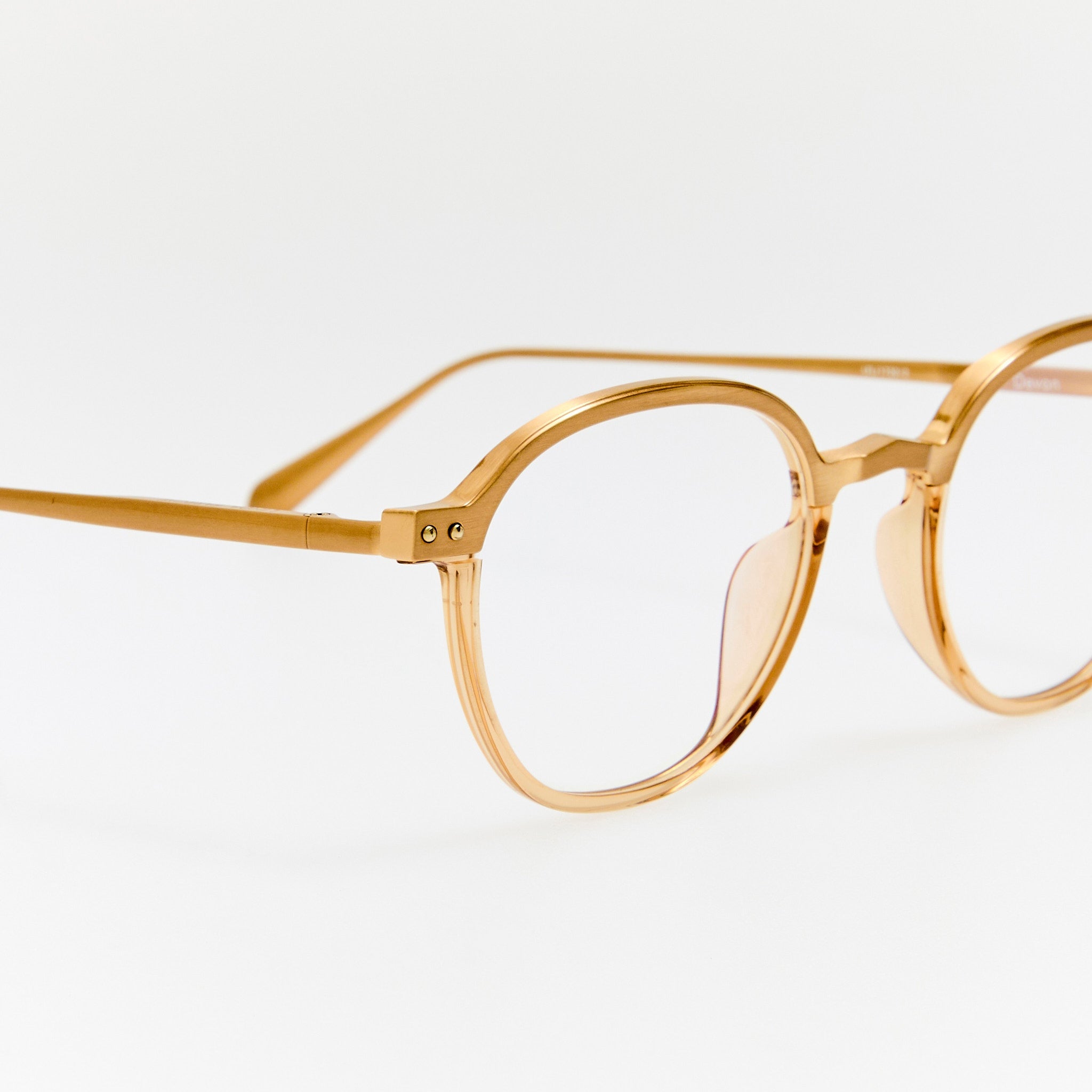 Devon Optical in Matt Champagne and Honey - LINDA FARROW - Optical Frame - 