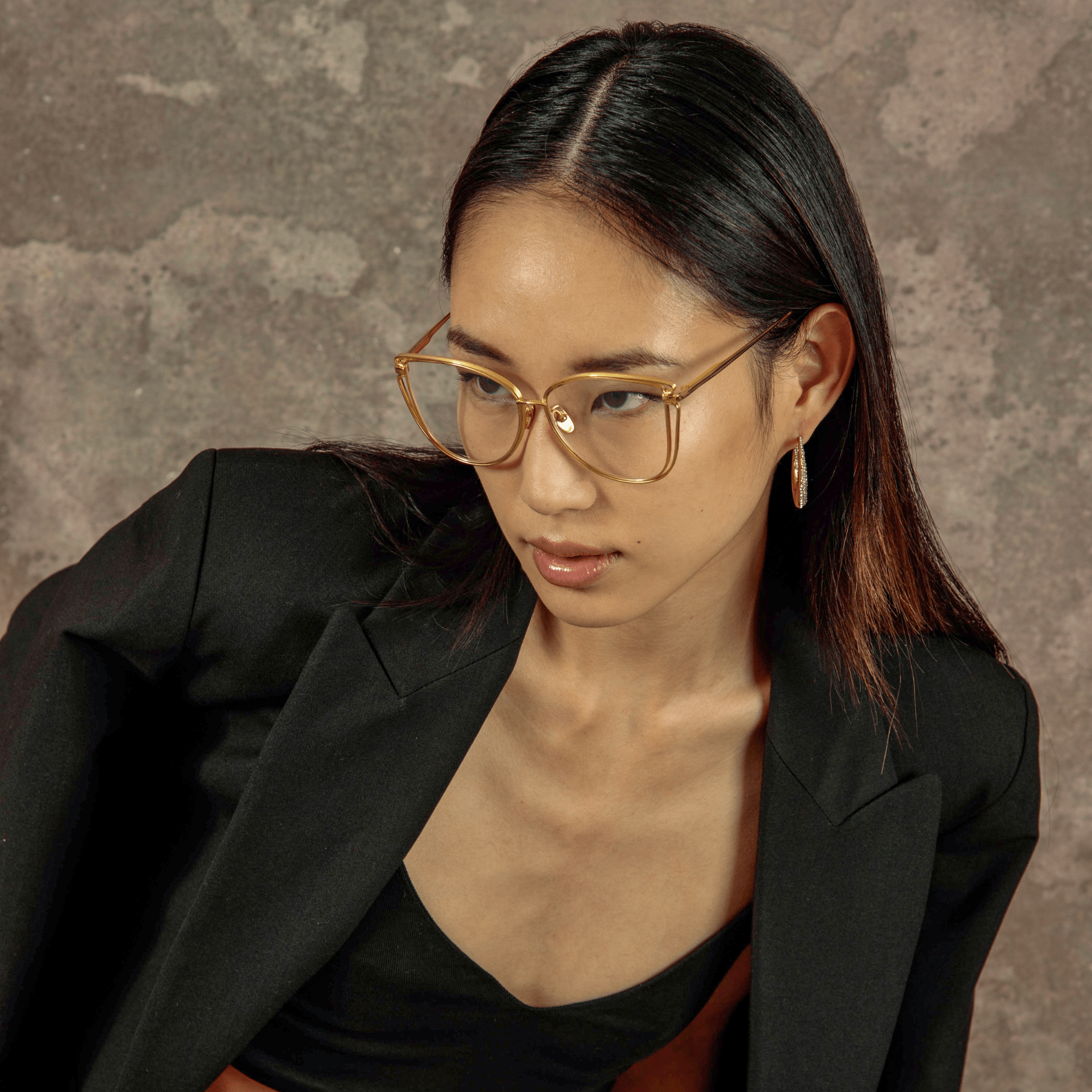 Dinah Optical Frame in 22K Yellow Gold - LINDA FARROW - Optical Frame - 