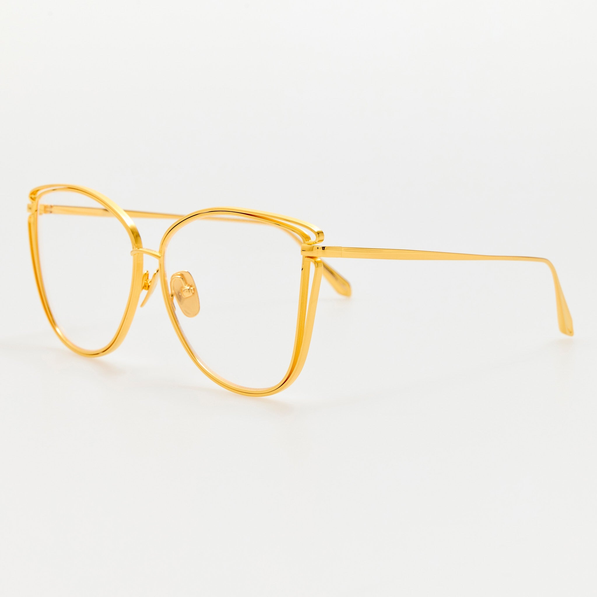 Dinah Optical Frame in 22K Yellow Gold - LINDA FARROW - Optical Frame - 
