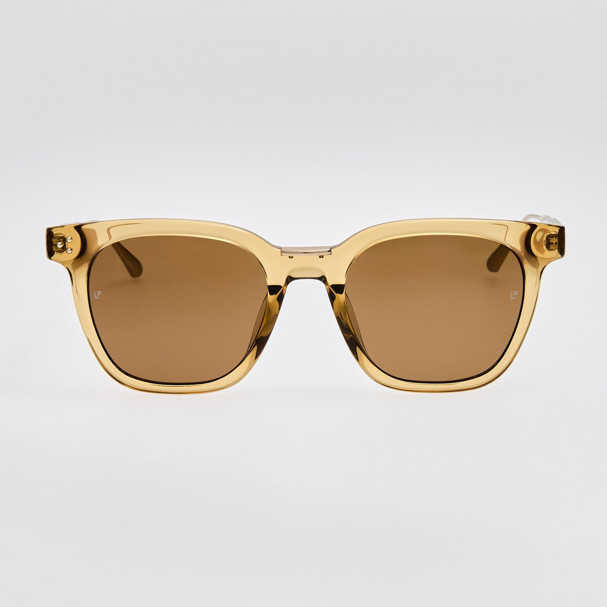 Evan Sunglasses in Khaki and Gold | LINDA FARROW Luxury Eyewear