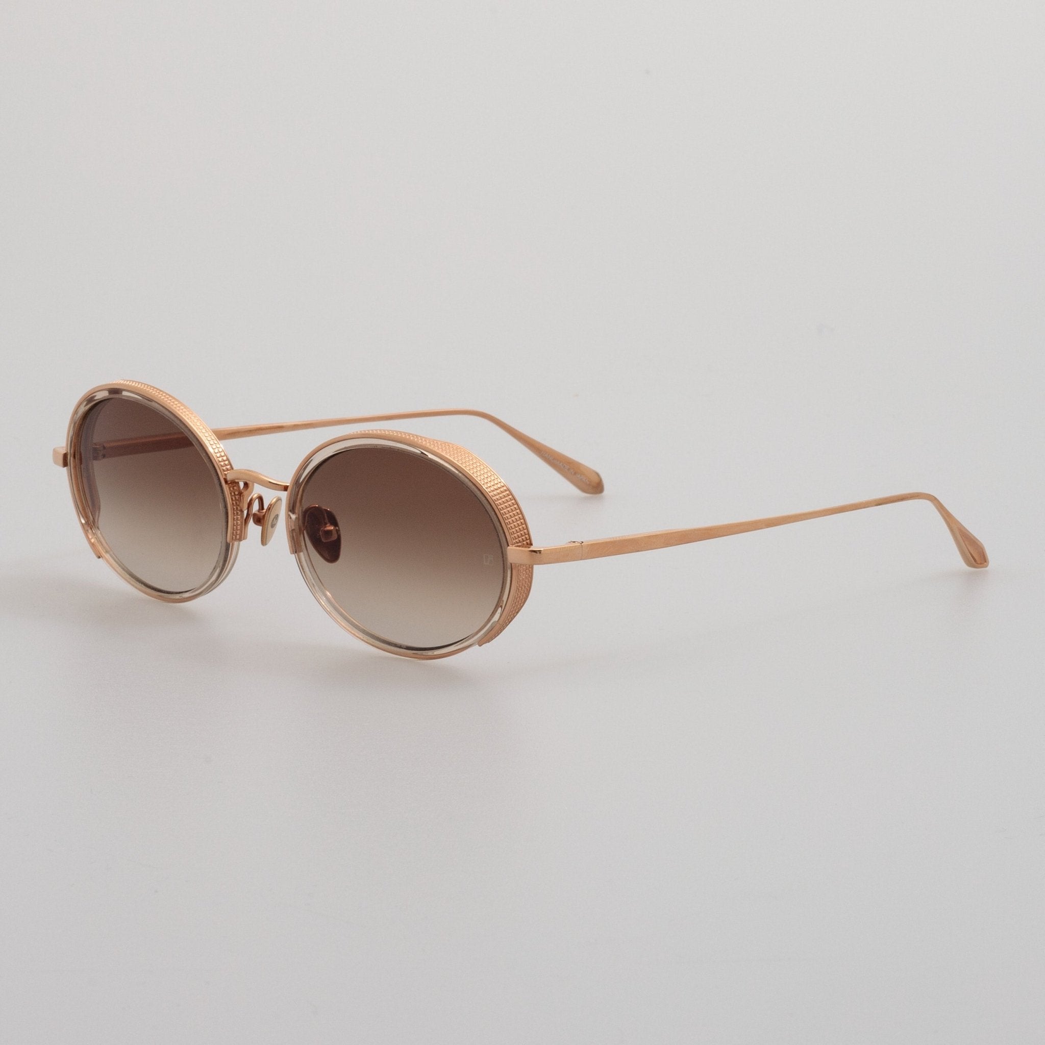 Finn Sunglasses in 18K Rose Gold and Brown - LINDA FARROW - Sunglasses - 