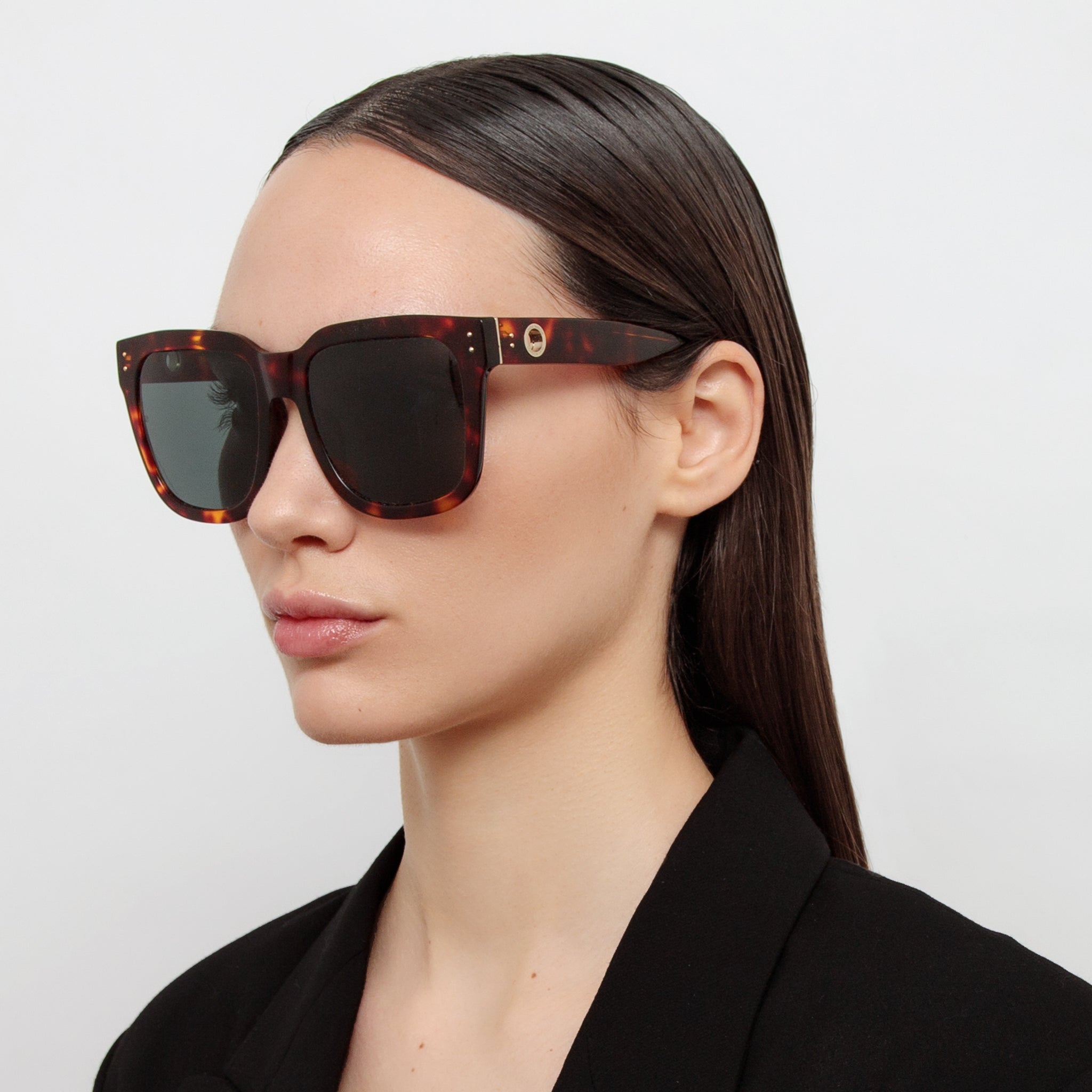 Freya Square Sunglasses in Tortoiseshell - LINDA FARROW - Sunglasses - 