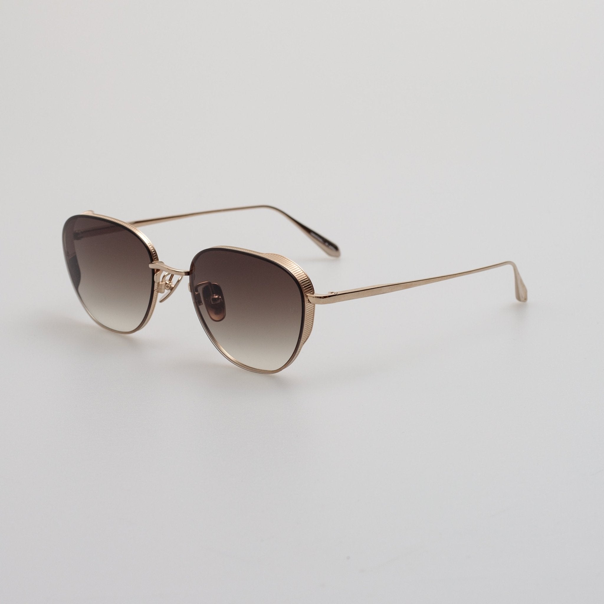 Hardy Sunglasses in 22K Gold and Mocha - LINDA FARROW - Sunglasses - 