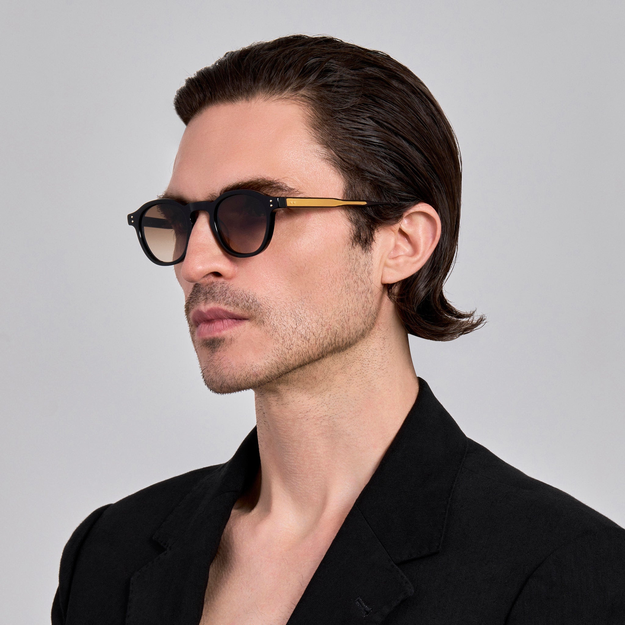 Heath Sunglasses in Black and Mocha - LINDA FARROW - Sunglasses - 
