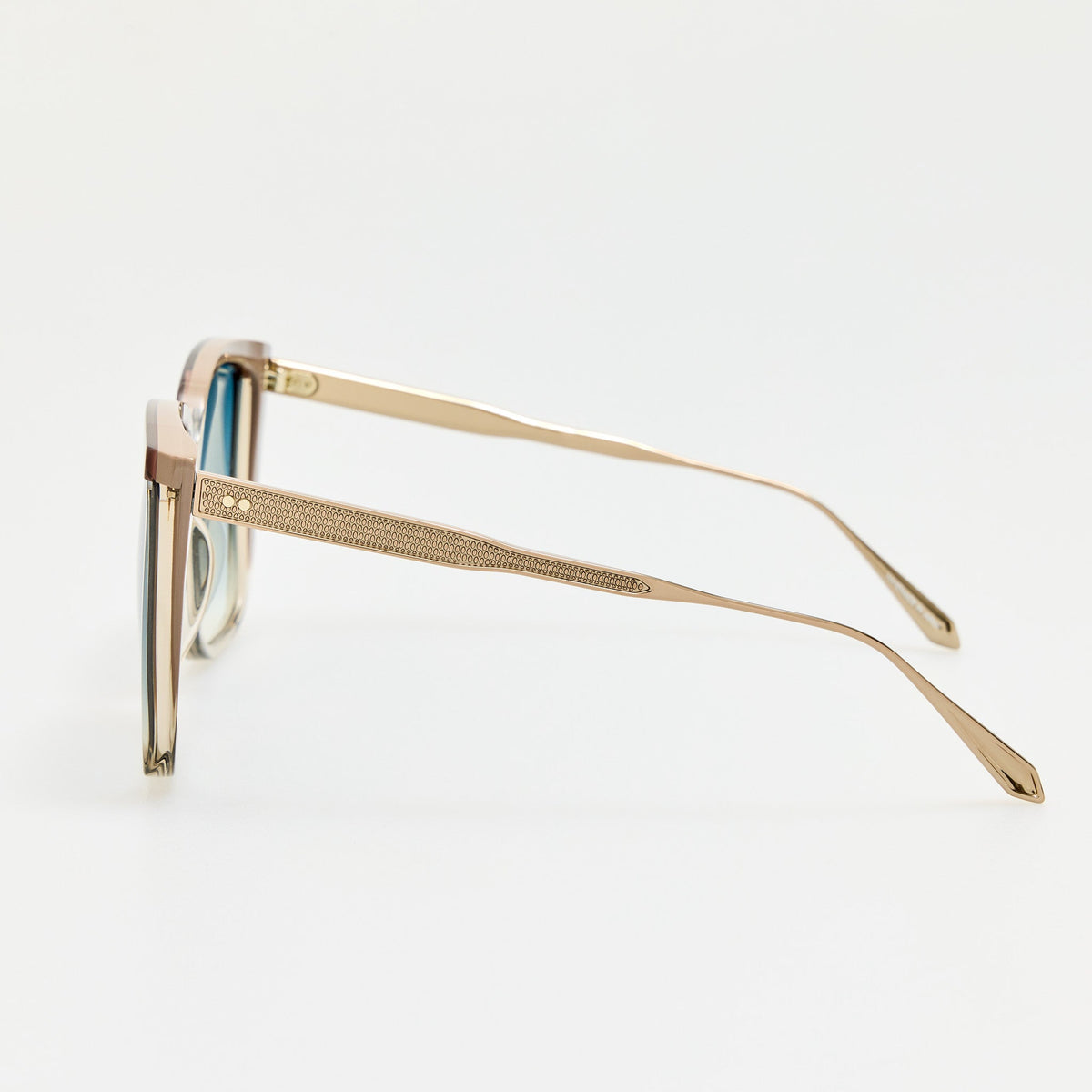 Helena Sunglasses in 22K Gold and Truffle - LINDA FARROW-Sunglasses-