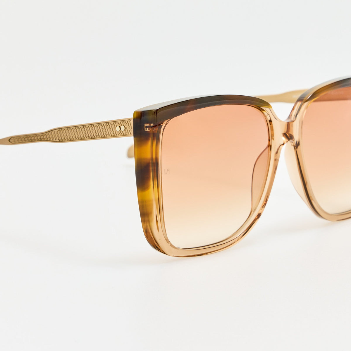 Helena Sunglasses in Matt Champagne and Tiger Eye - LINDA FARROW-Sunglasses-