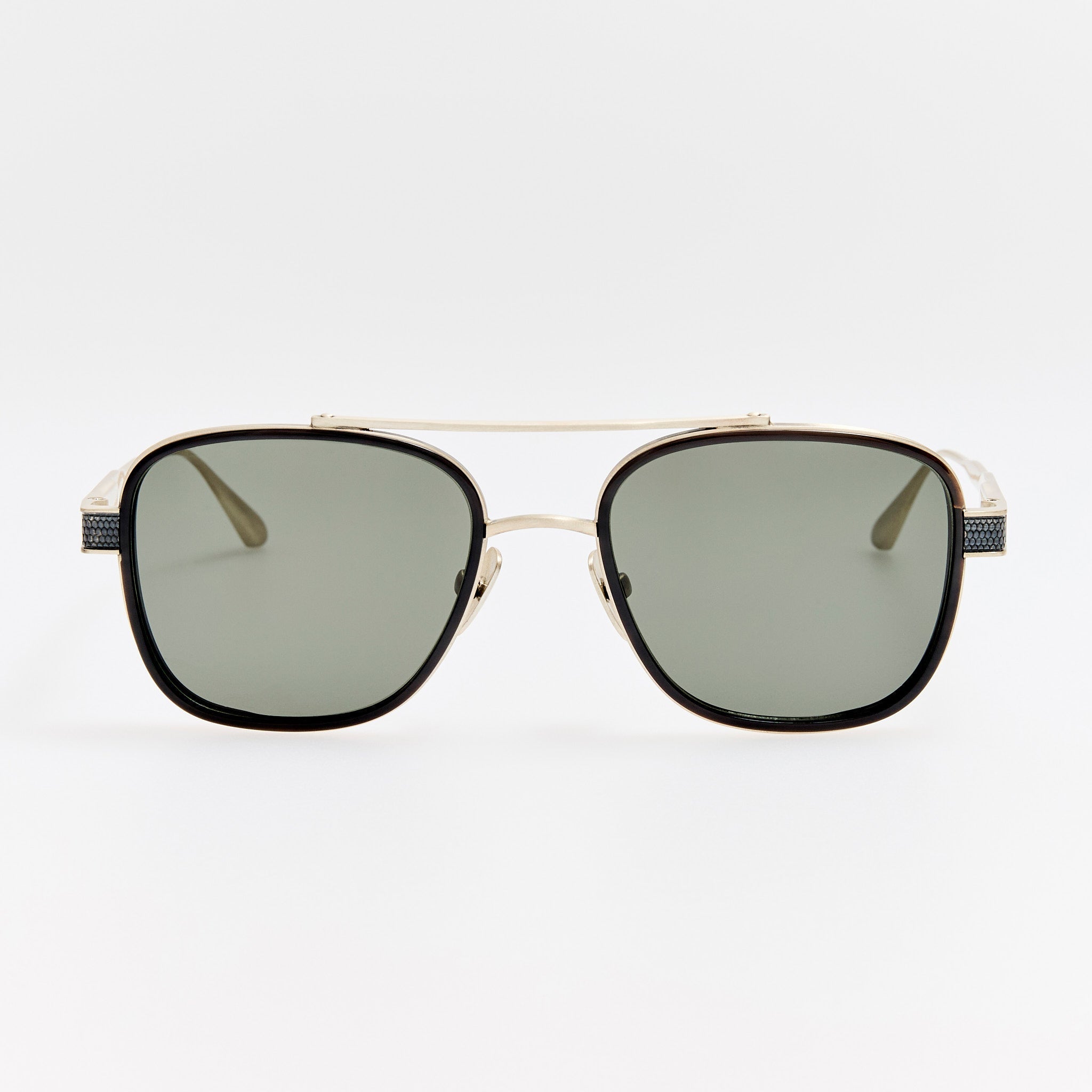 Hyde Sunglasses in Buffalo Horn and 925 Sterling Silver - LINDA FARROW - Sunglasses - 