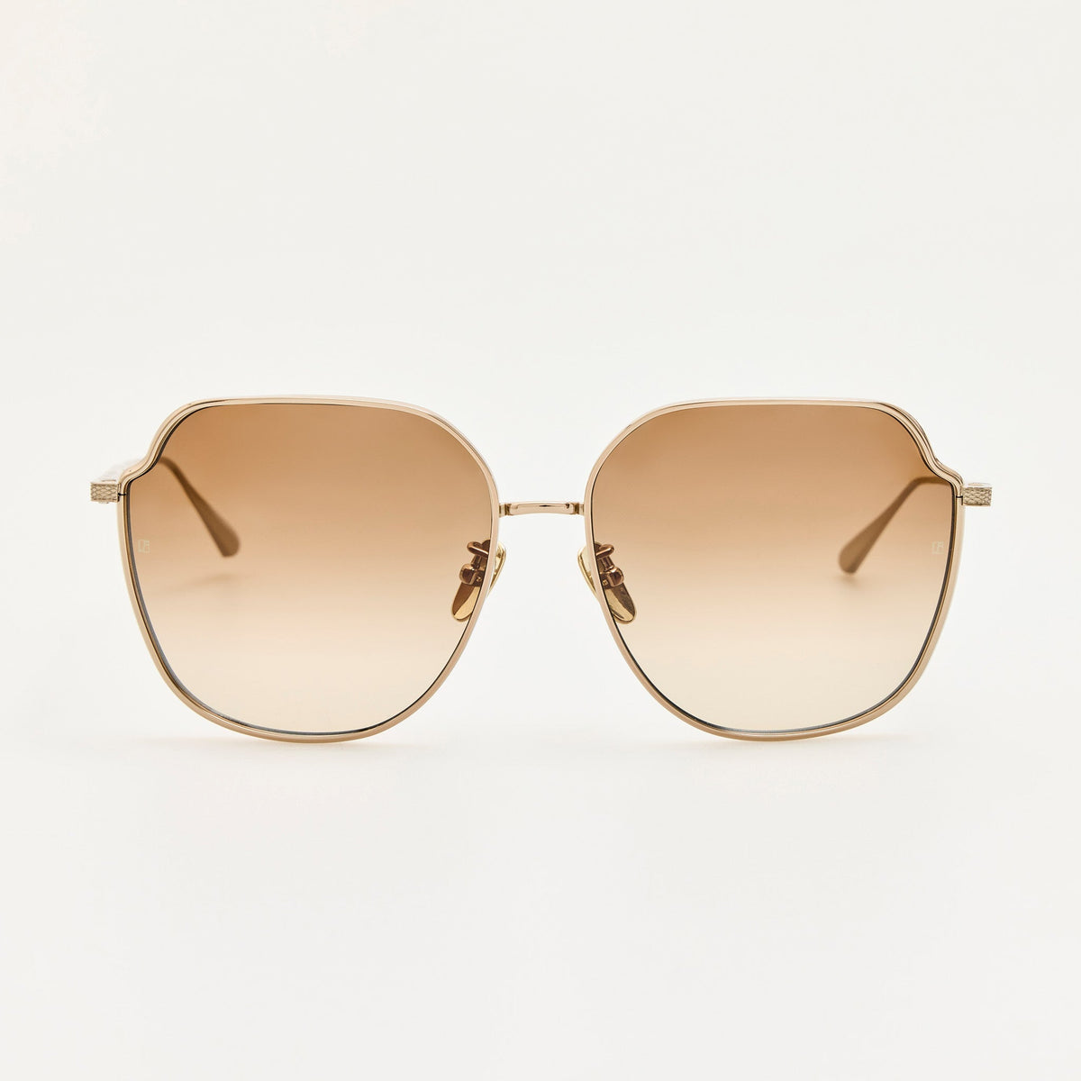 Jasmine Sunglasses in 22K Gold and Mocha - LINDA FARROW-Sunglasses-