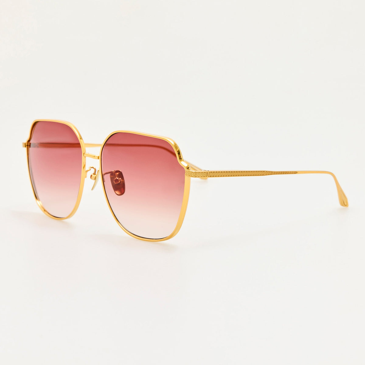 Jasmine Sunglasses in 22K Gold and Red - LINDA FARROW-Sunglasses-