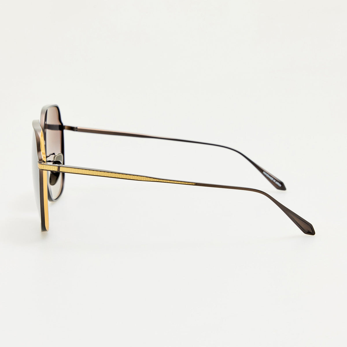 Jasmine Sunglasses in Matt Nickel and Grey - LINDA FARROW-Sunglasses-