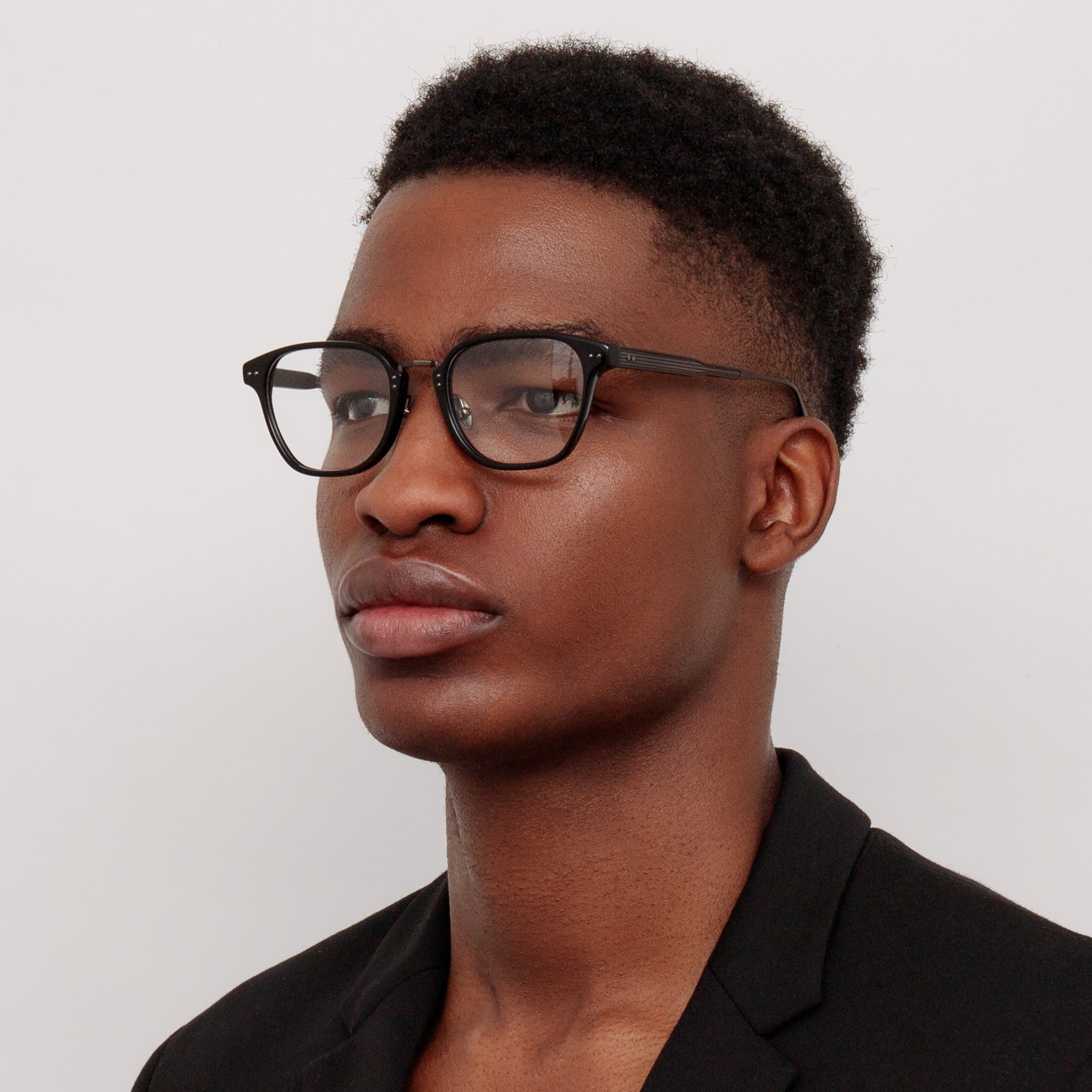 Jeffrey Optical Frame in Black Matt Nickel - LINDA FARROW - Optical Frame - 
