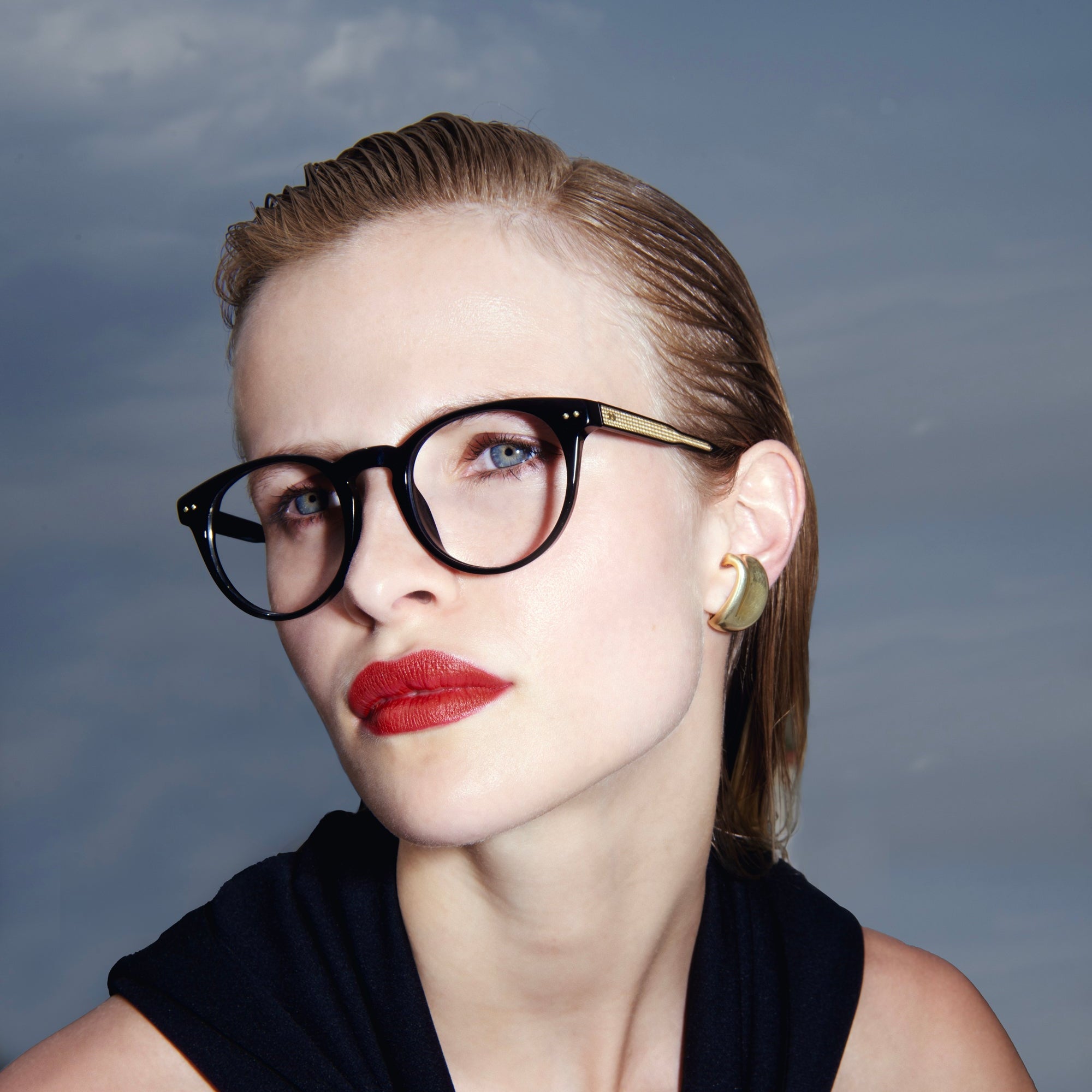Kaan Oval Optical Frame in Black - LINDA FARROW - Optical Frame - 