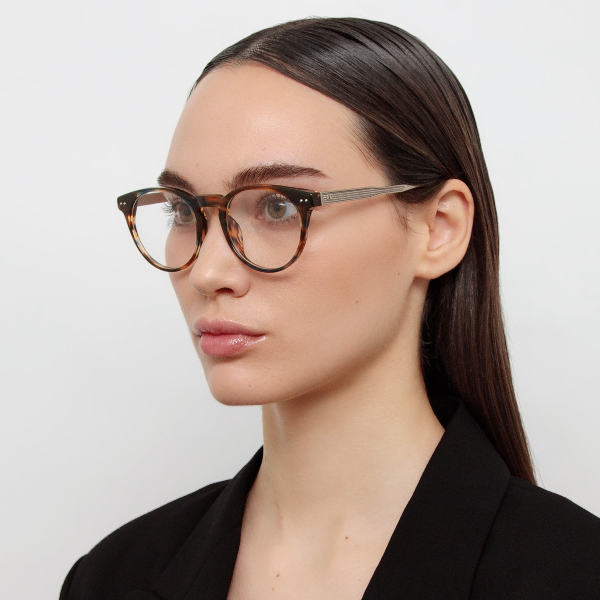 Kaan Oval Optical Frame in Earth Horn - LINDA FARROW - Optical Frame - 