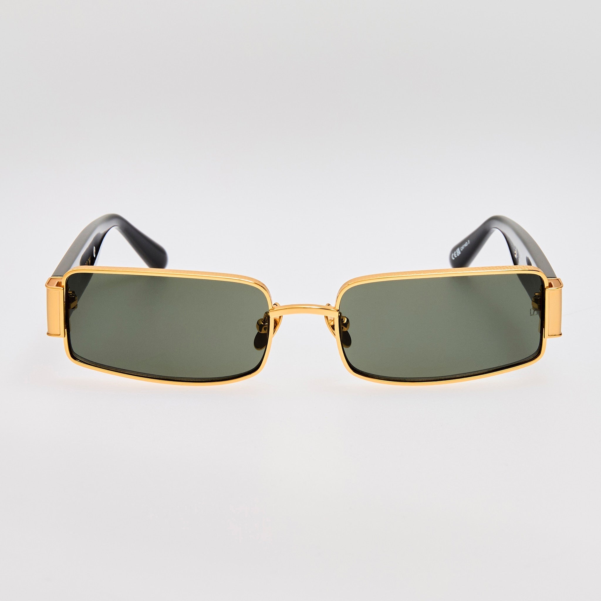Kaia Sunglasses in 22K Gold and Grey - LINDA FARROW - Sunglasses - 
