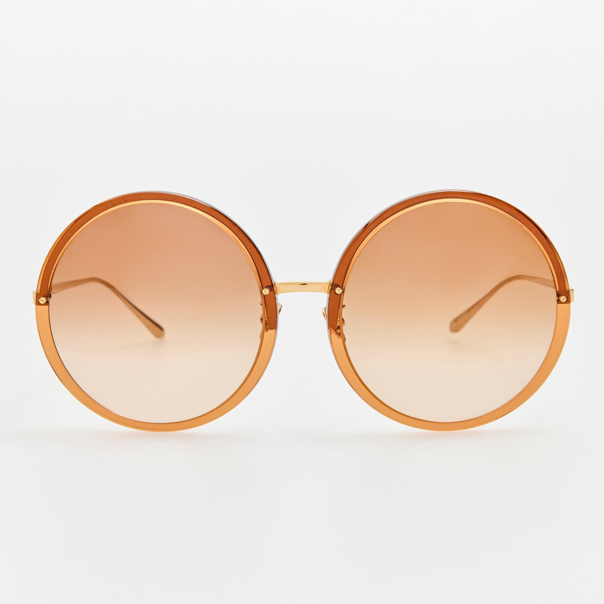 Kew Sunglasses in 22K Gold and Brown - LINDA FARROW - Sunglasses - 