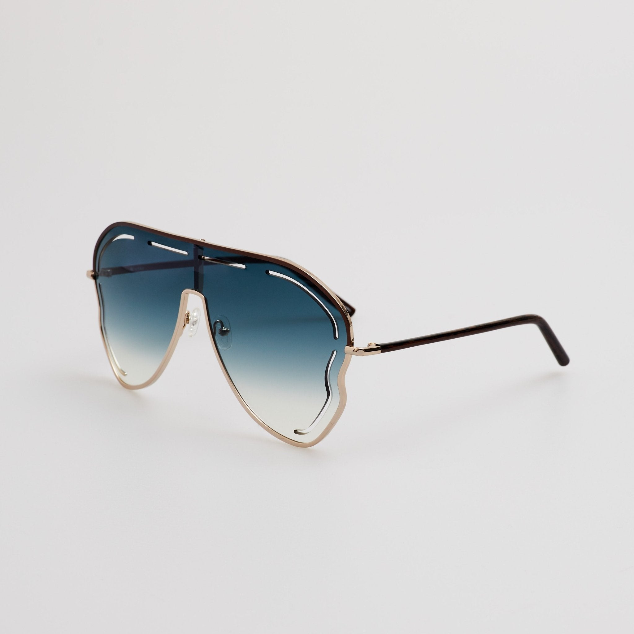 Kika Gardenia Sunglasses in Aqua - LINDA FARROW-Sunglasses-