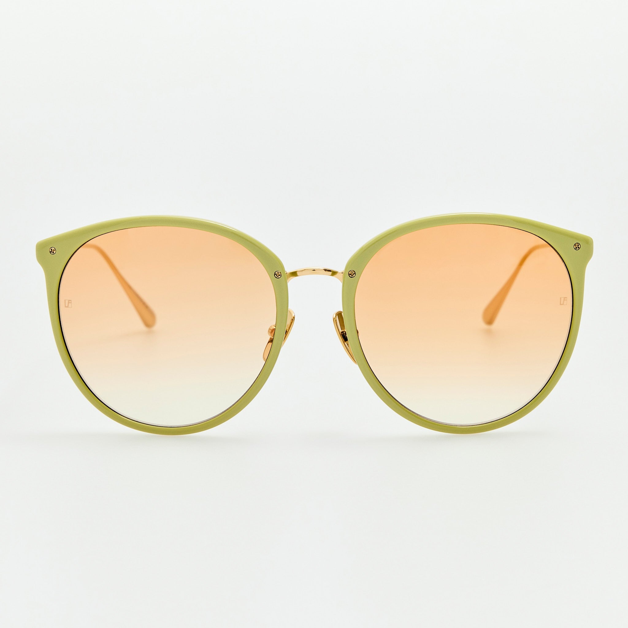 Kings Sunglasses in 22K Gold and Camel - LINDA FARROW - Sunglasses - 