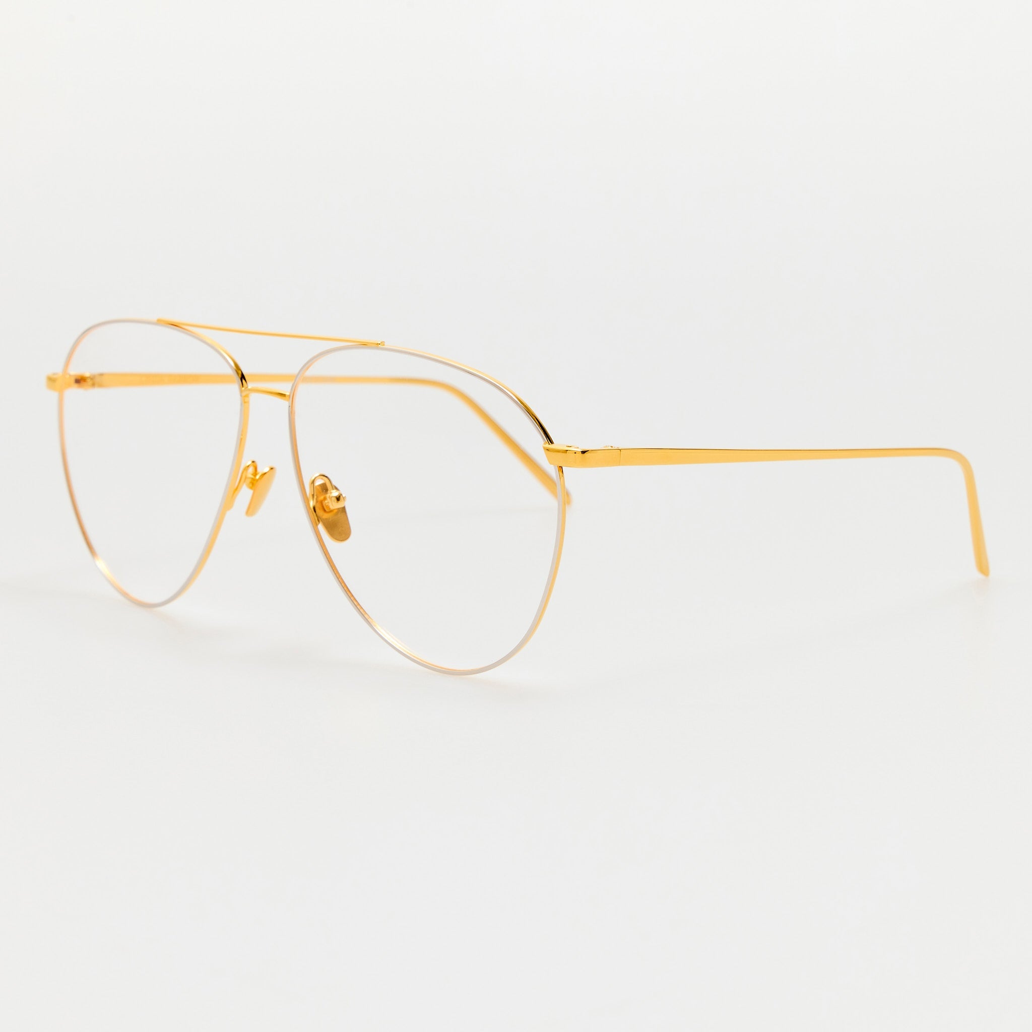 Kirk Aviator Optical Frame in 22K Yellow Gold - LINDA FARROW - Optical Frame - 