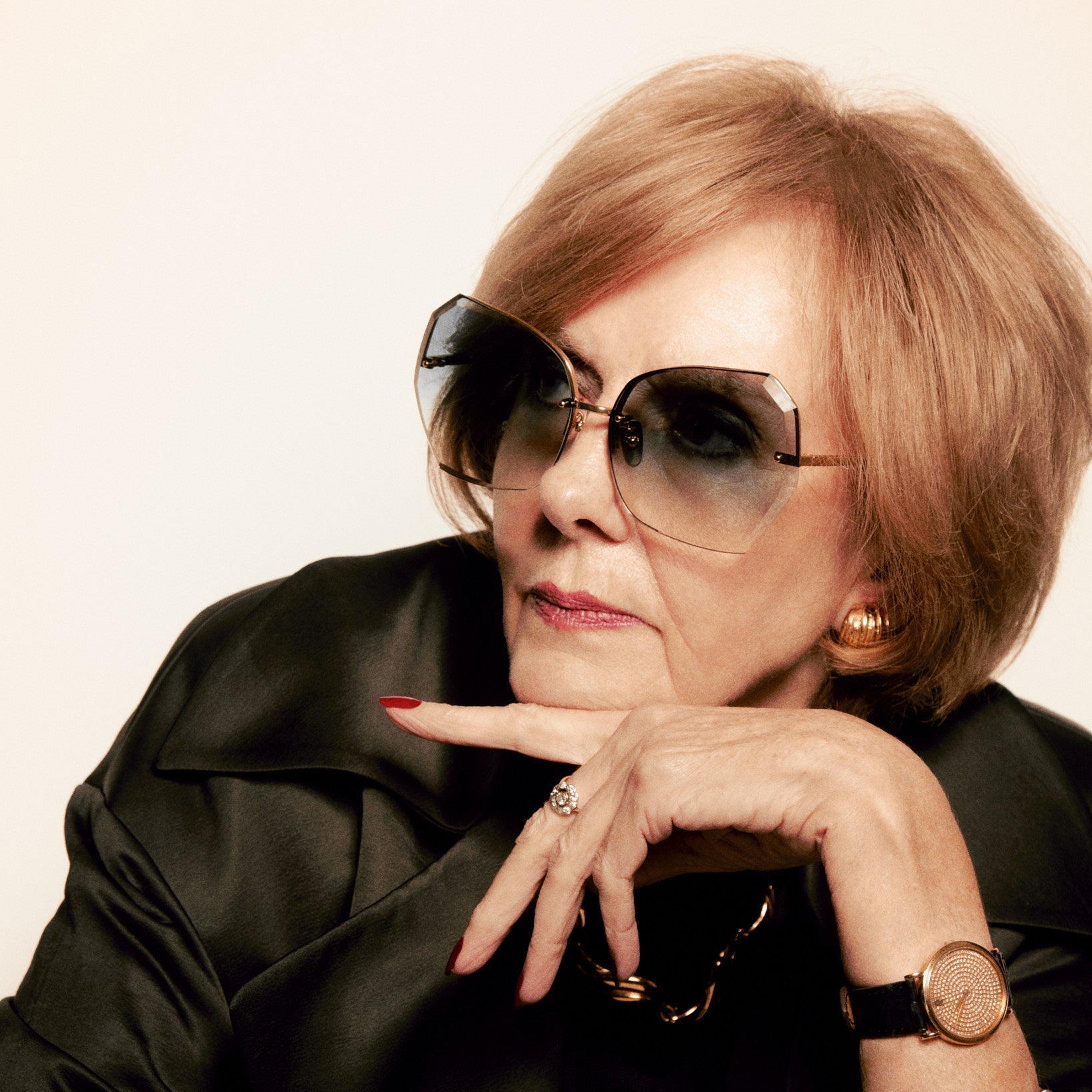 Lila Sunglasses in 22K Gold and Aqua - LINDA FARROW - Sunglasses - 