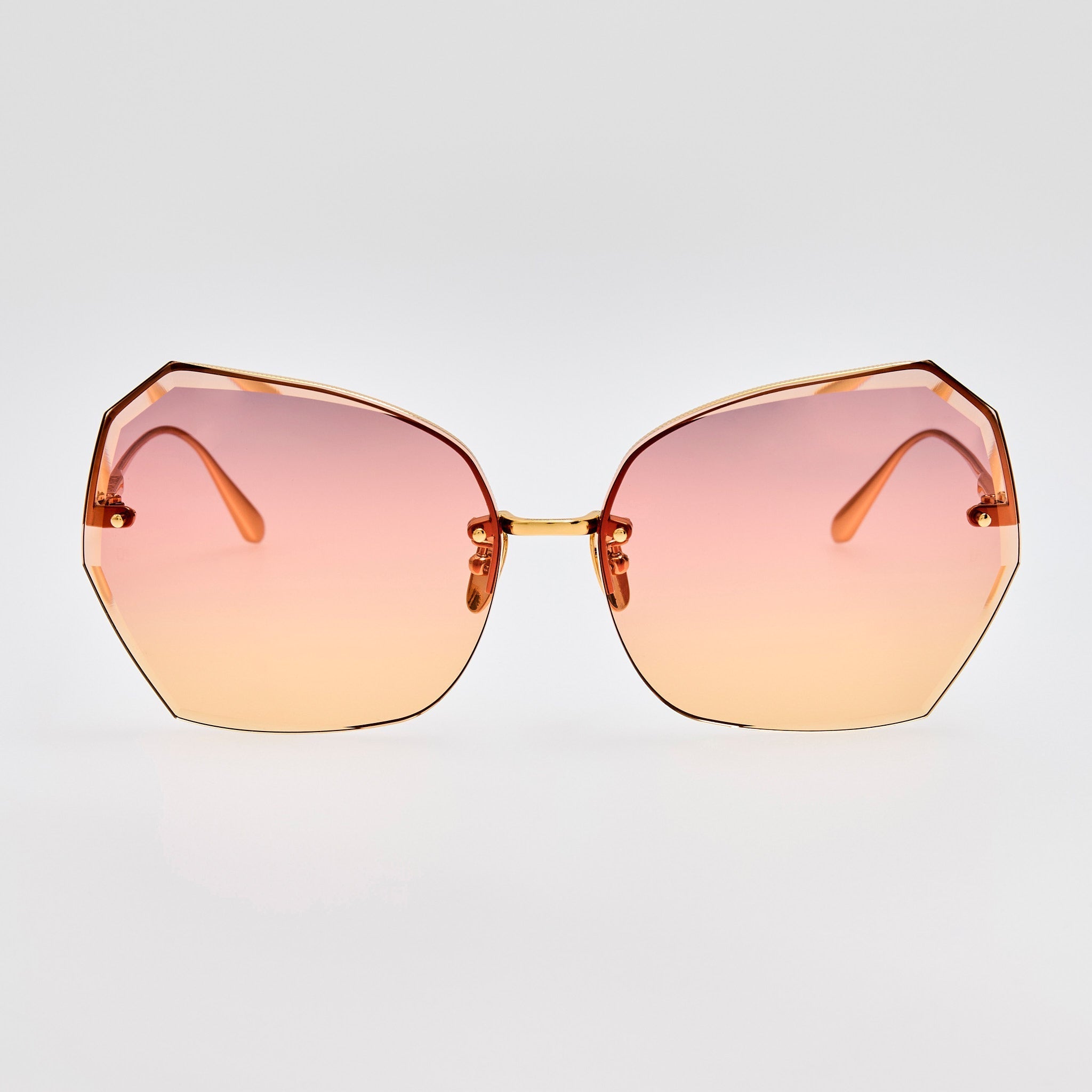 Lila Sunglasses in 22k Gold and Sunset Gradient - LINDA FARROW - Sunglasses - 