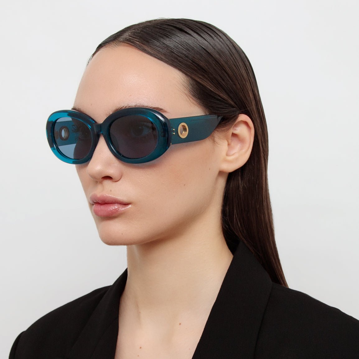 Lina Sunglasses in Aqua - LINDA FARROW - Sunglasses - 