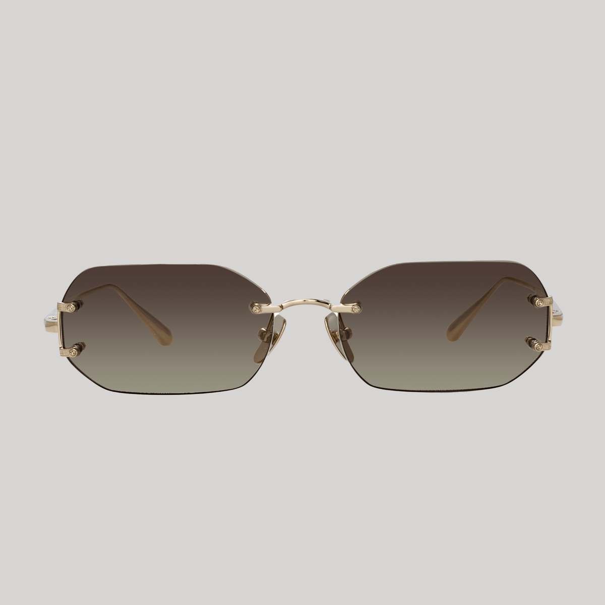 Linda Farrow Gold Frame Sunglasses with Purple Gradient Lenses Linda Farrow - Lila Sunglasses | Specs Collective main image 3
