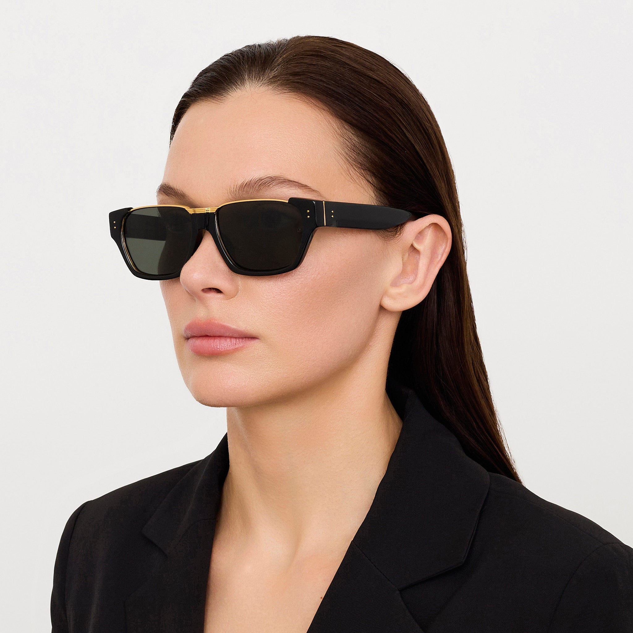 Marcel Sunglasses in Black - LINDA FARROW - Sunglasses - 