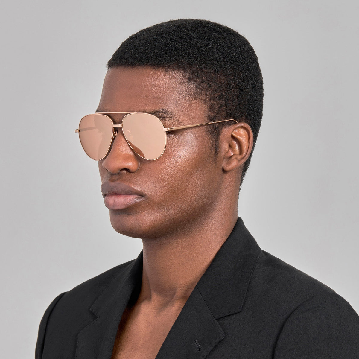 Marcelo Sunglasses in 18K Rose Gold - LINDA FARROW-Sunglasses-