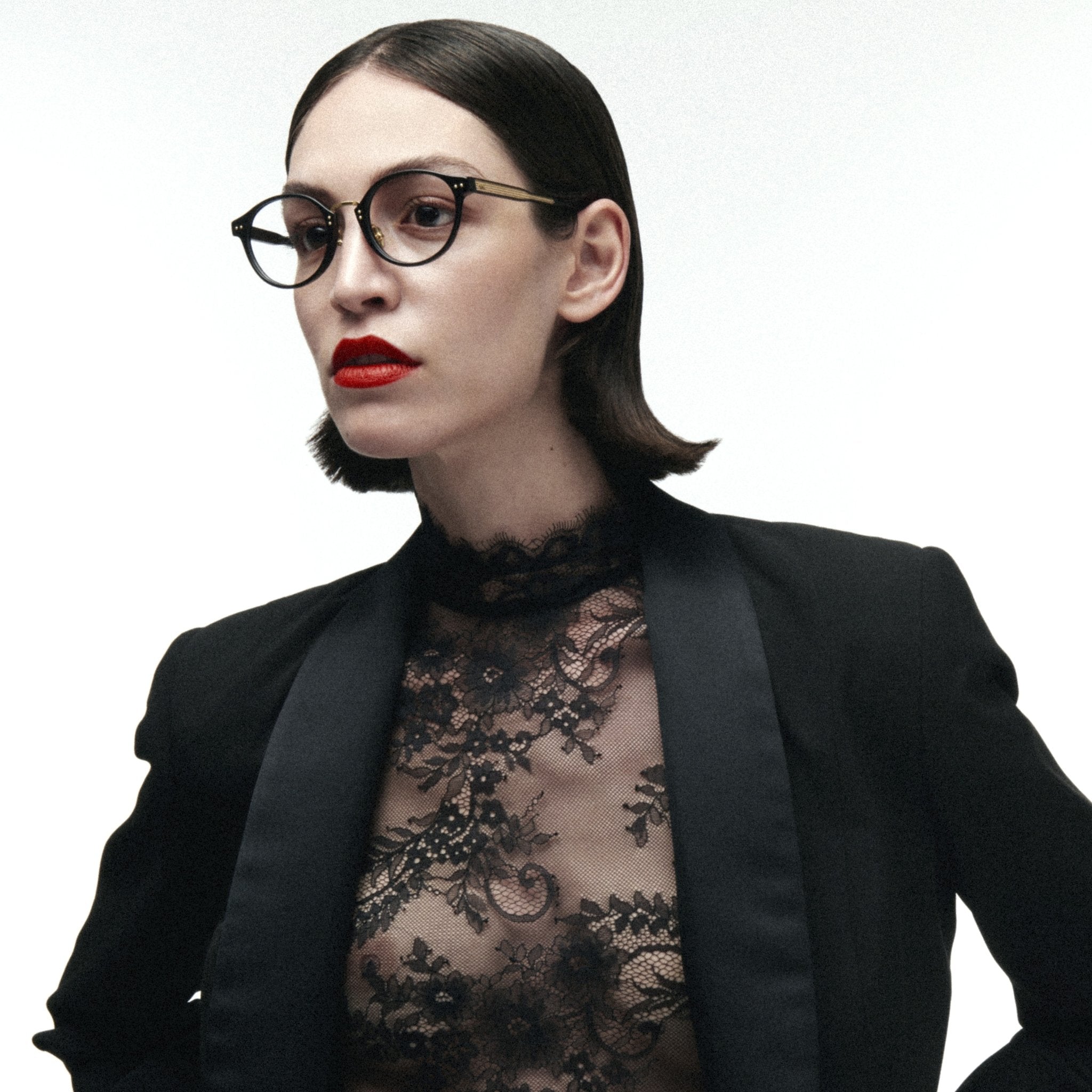 Marco Oval Optical Frame in Black - LINDA FARROW - Optical Frame - 
