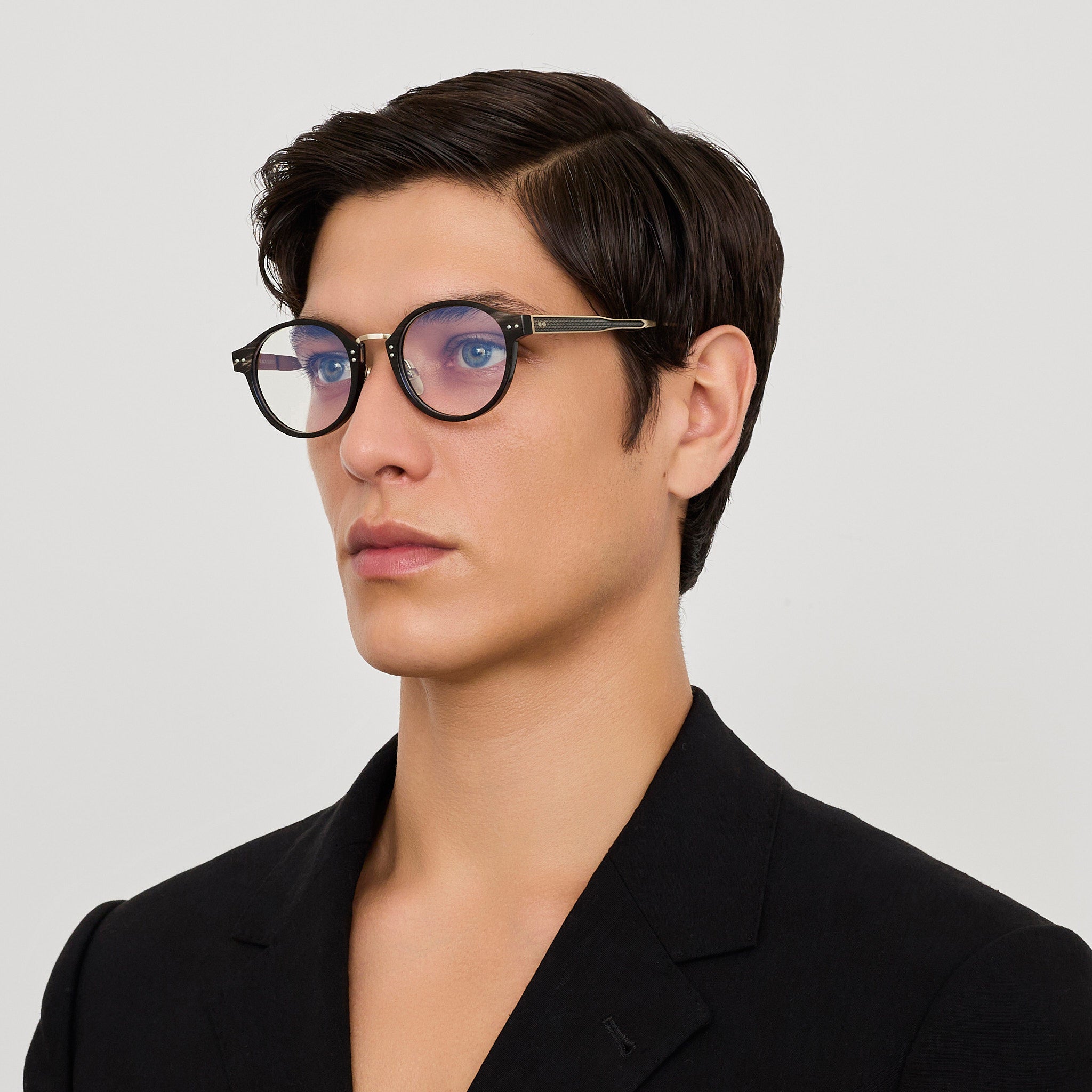 Marco Oval Optical Frame in Buffalo Horn and 925 Sterling Silver - LINDA FARROW - Optical Frame - 