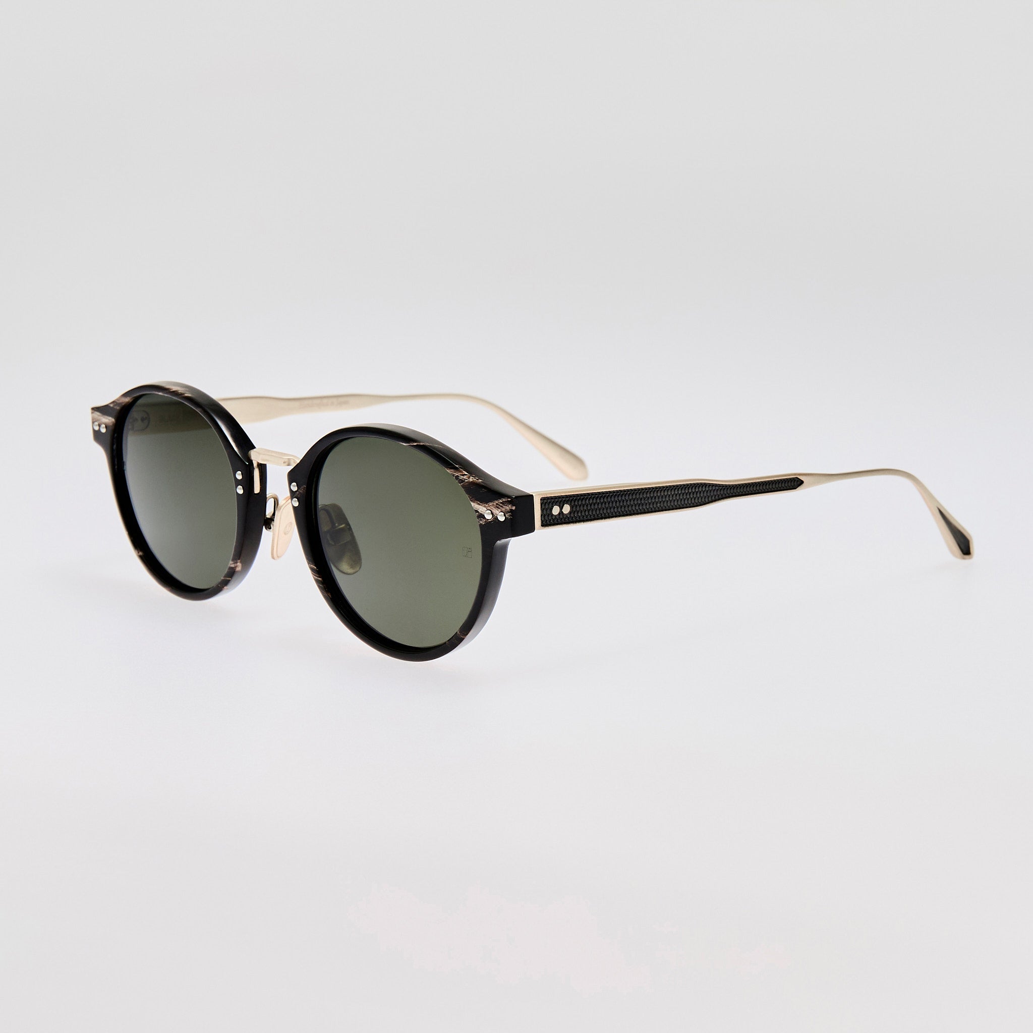Marco Oval Sunglasses in Buffalo Horn and 925 Sterling Silver - LINDA FARROW - Sunglasses - 