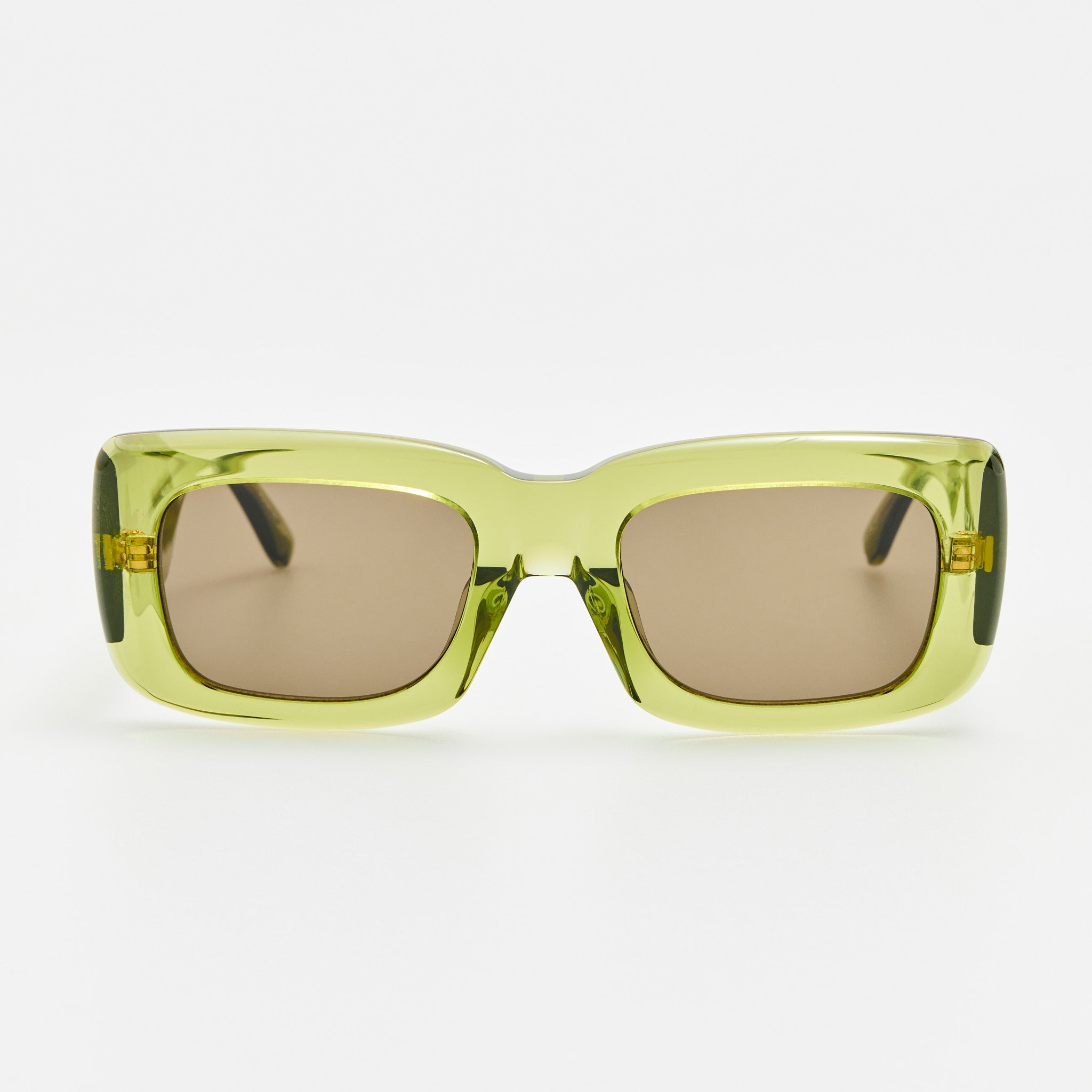 Marfa Rectangular Sunglasses in Green - LINDA FARROW-Sunglasses-