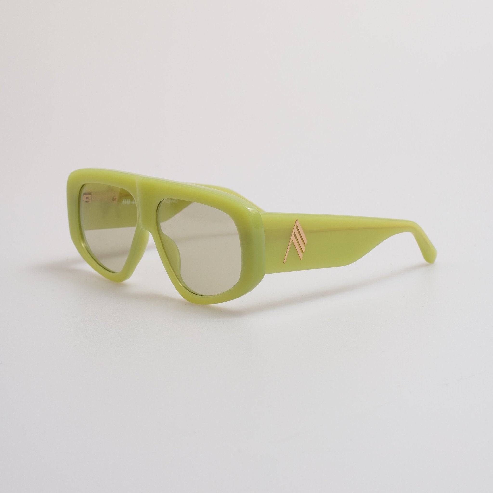 Milano Oversized Sunglasses in Acid Green - LINDA FARROW - Sunglasses - 