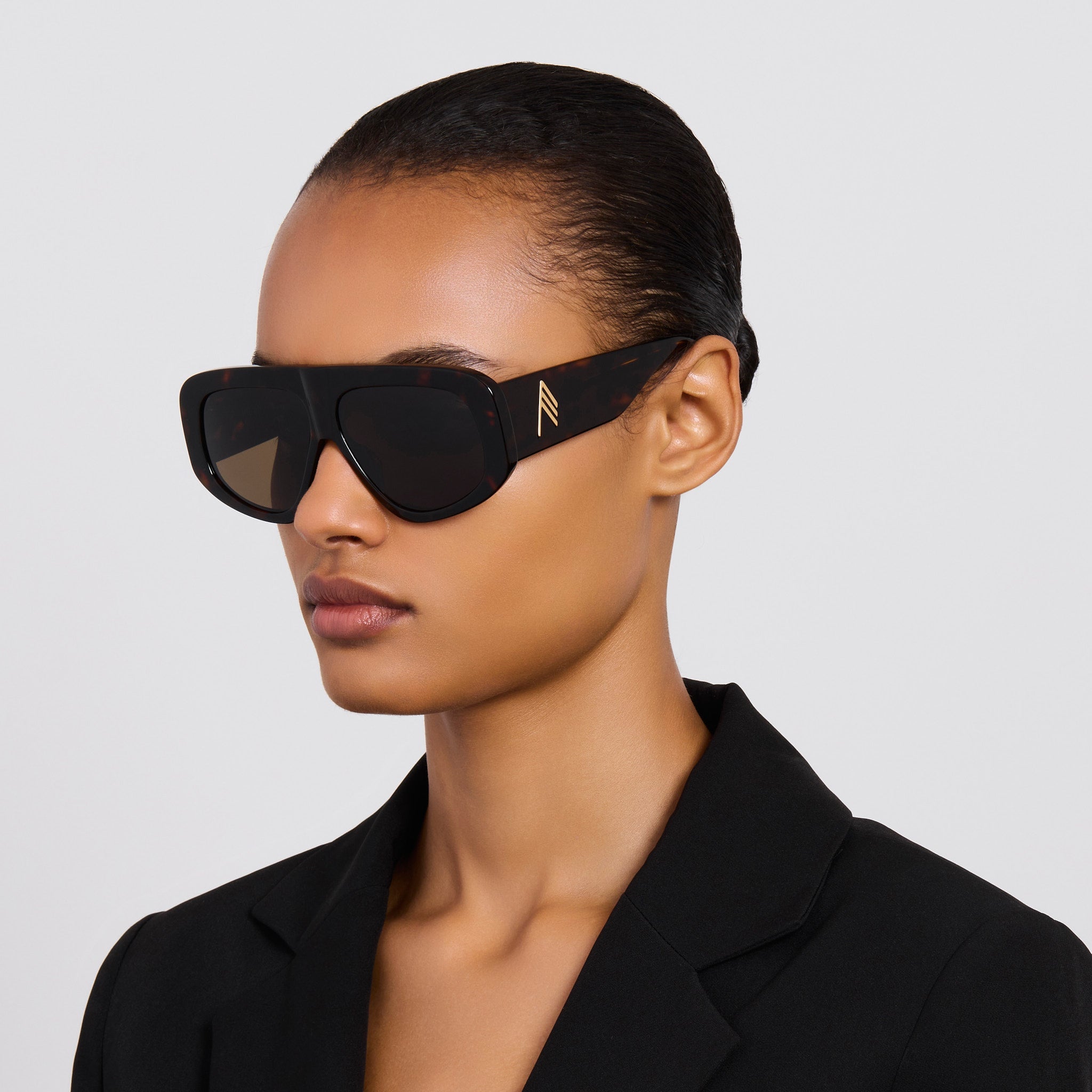 Milano Sunglasses in Tortoiseshell and Brown - LINDA FARROW - Sunglasses - 