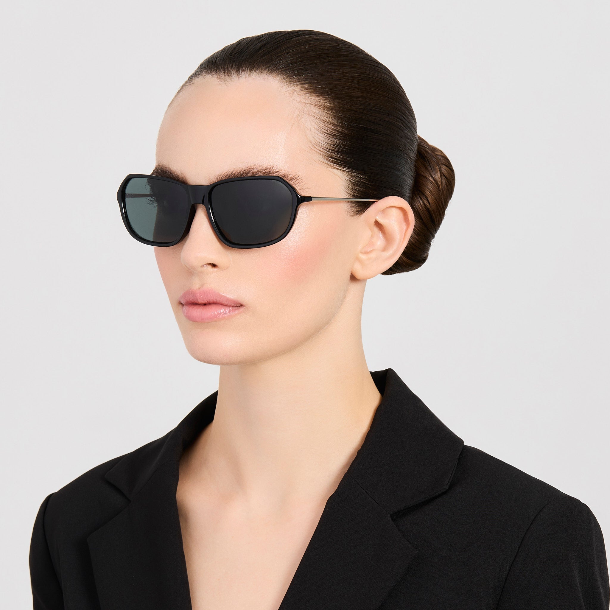 Mimosa Sunglasses in Black and Grey - LINDA FARROW-Sunglasses-