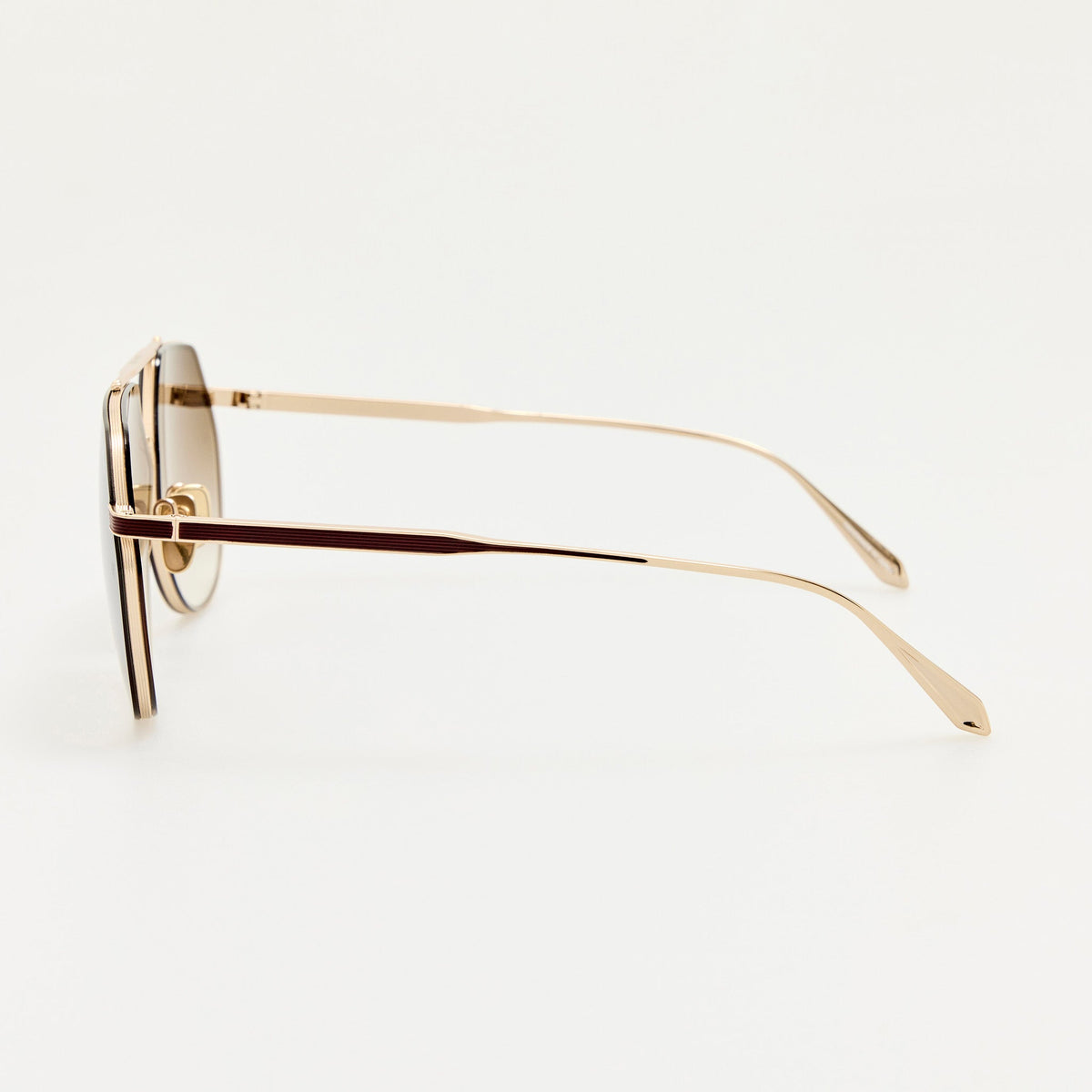 Nana Sunglasses in 22K Gold and Mocha - LINDA FARROW-Sunglasses-